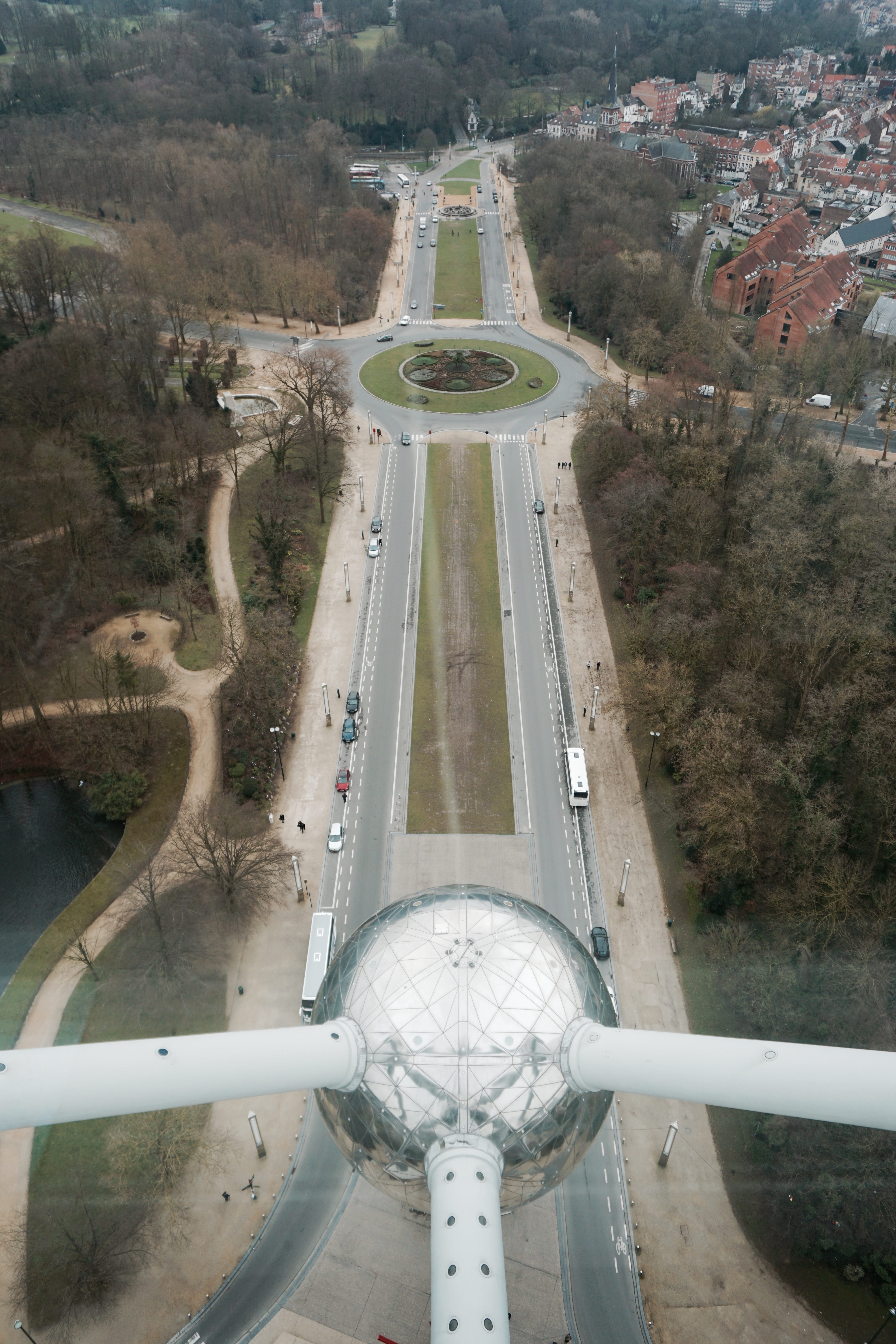 worlds fair, transportation, water, andré waterkeyn, tree, brussels, plant, built structure, building exterior, travel destinations, car, atomium, 5K, Phone HD Wallpaper