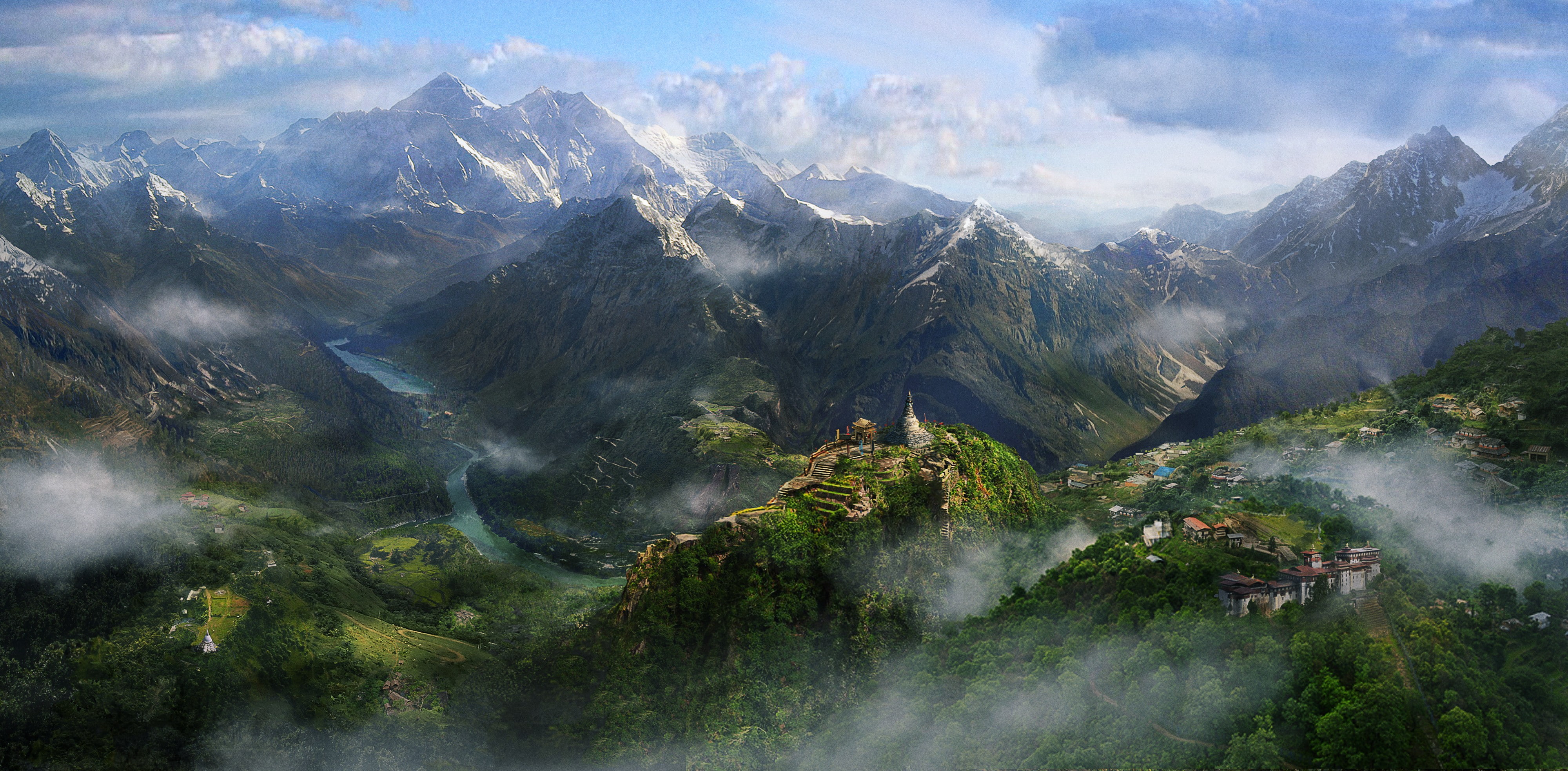 4K, landscape, Far Cry 4, video games, mountains, HD Wallpaper