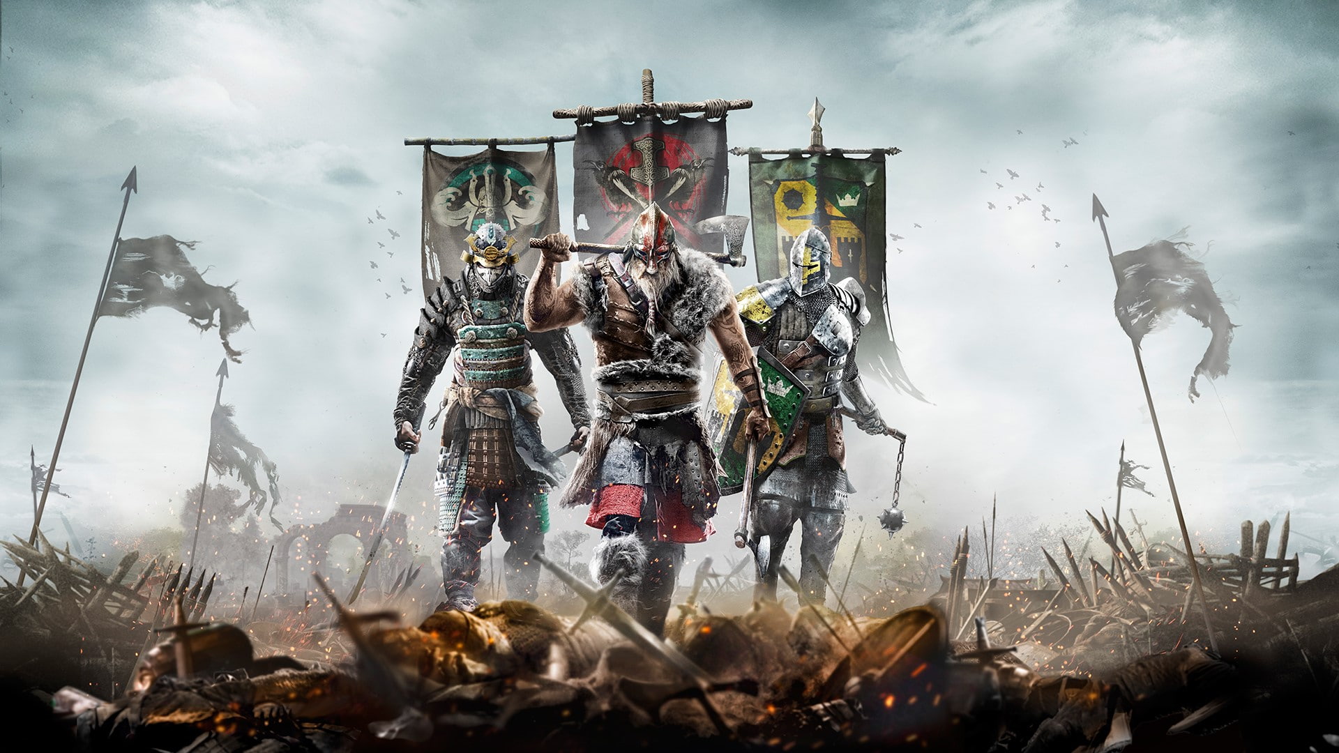 day, accidents and disasters, hanging, For honor, nature, smoke - physical structure, communication, Warriors, warning sign, aggression, Ubisoft montreal, HD Wallpaper