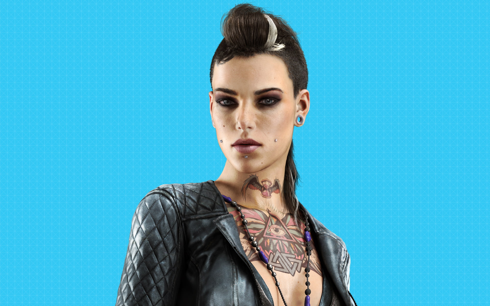 the tunnel, female, sky, tattoo, hairstyle, headshot, lifestyles, Ubisoft Montreal, casual clothing, character, copy space, 1080P, digital, HD Wallpaper