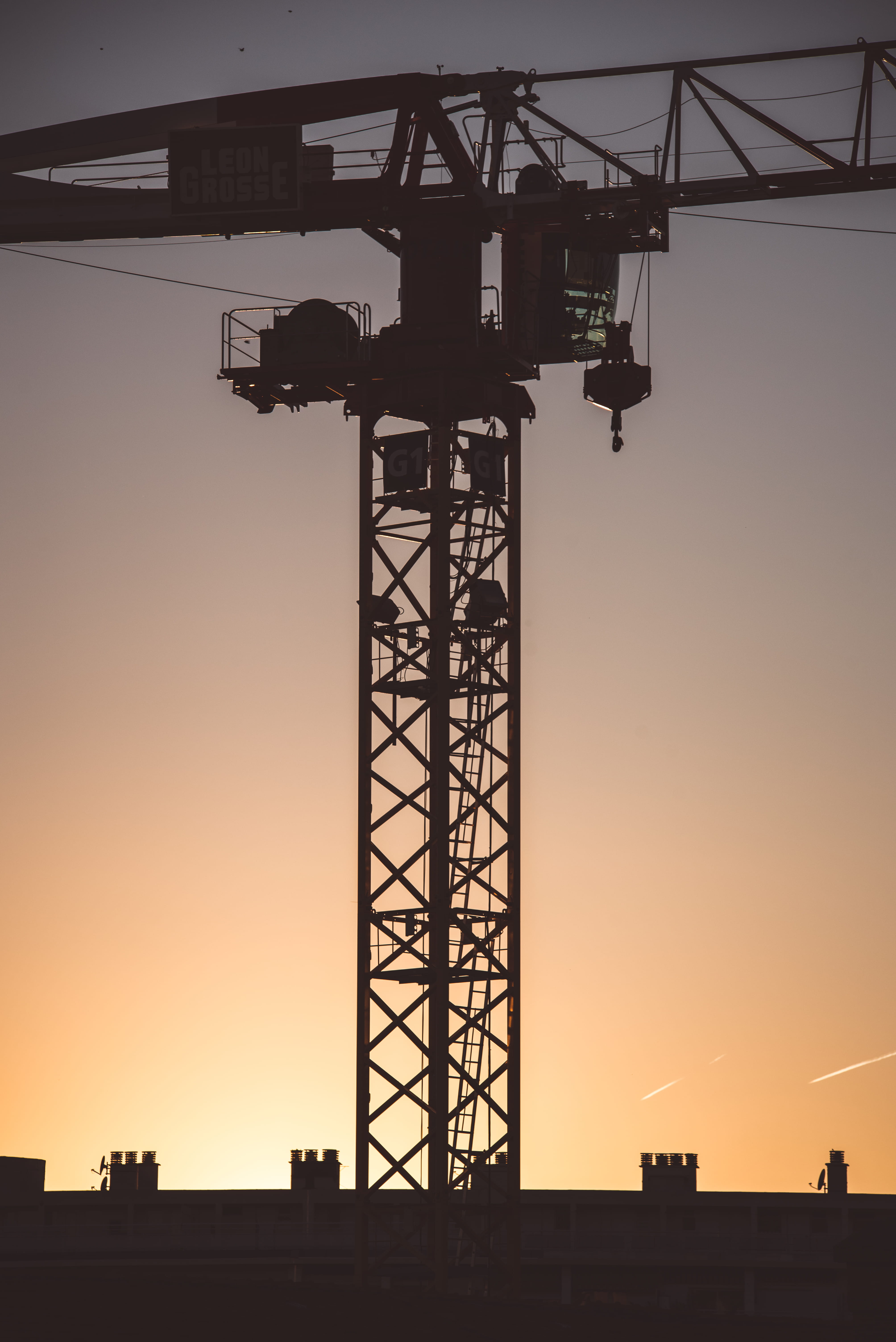industry, no people, orange color, hoist, outdoors, steel, crane - construction machinery, machinery, town, development, machine, tall - high, building exterior, Phone HD Wallpaper