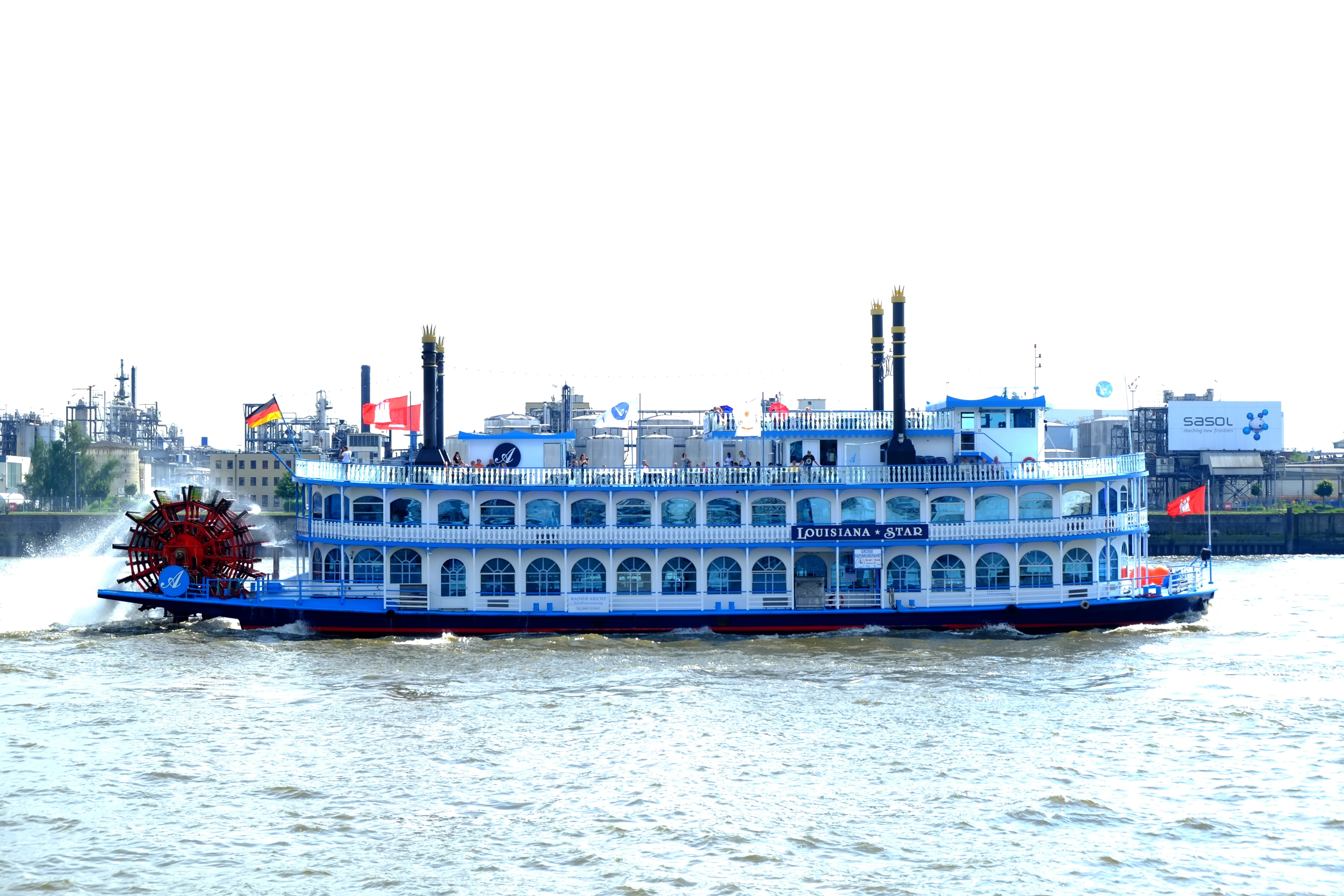 hamburg, paddle steamers, germany, beautiful steam ship, ferry, waterfront, outdoors, river, day, port, clear sky, sky, transportation, city, craft, boot, HD Wallpaper