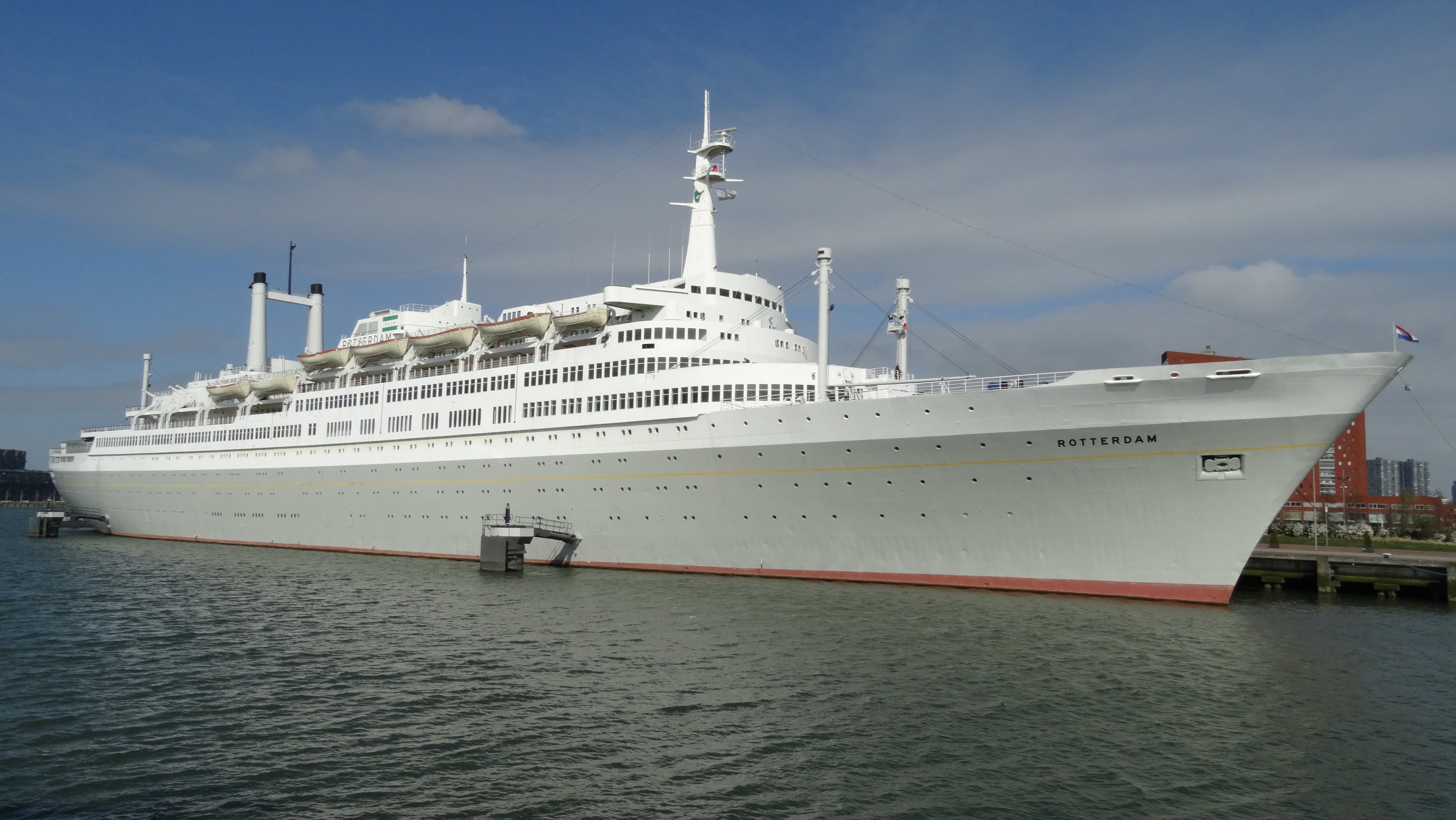 cloud - sky, craft, water, sky, cruise, built structure, day, steam ship, nature, passenger craft, nautical vessel, transportation, ship, ss rotterdam, HD Wallpaper