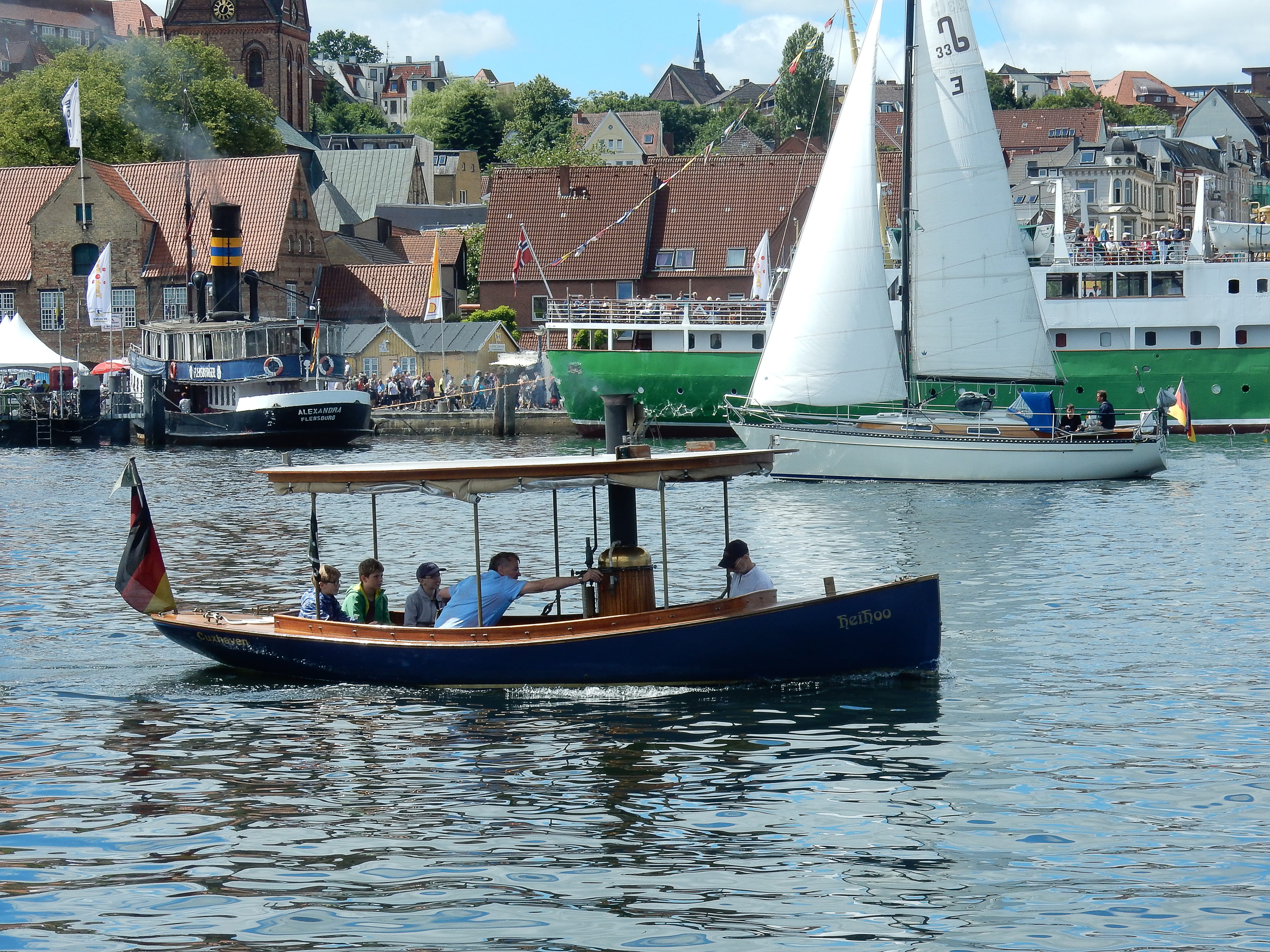 boat trip, flensburg, maritime, port, nature, outdoors, built structure, architecture, nostalgia, water, mode of transportation, travel, steamboat, chimney, HD Wallpaper