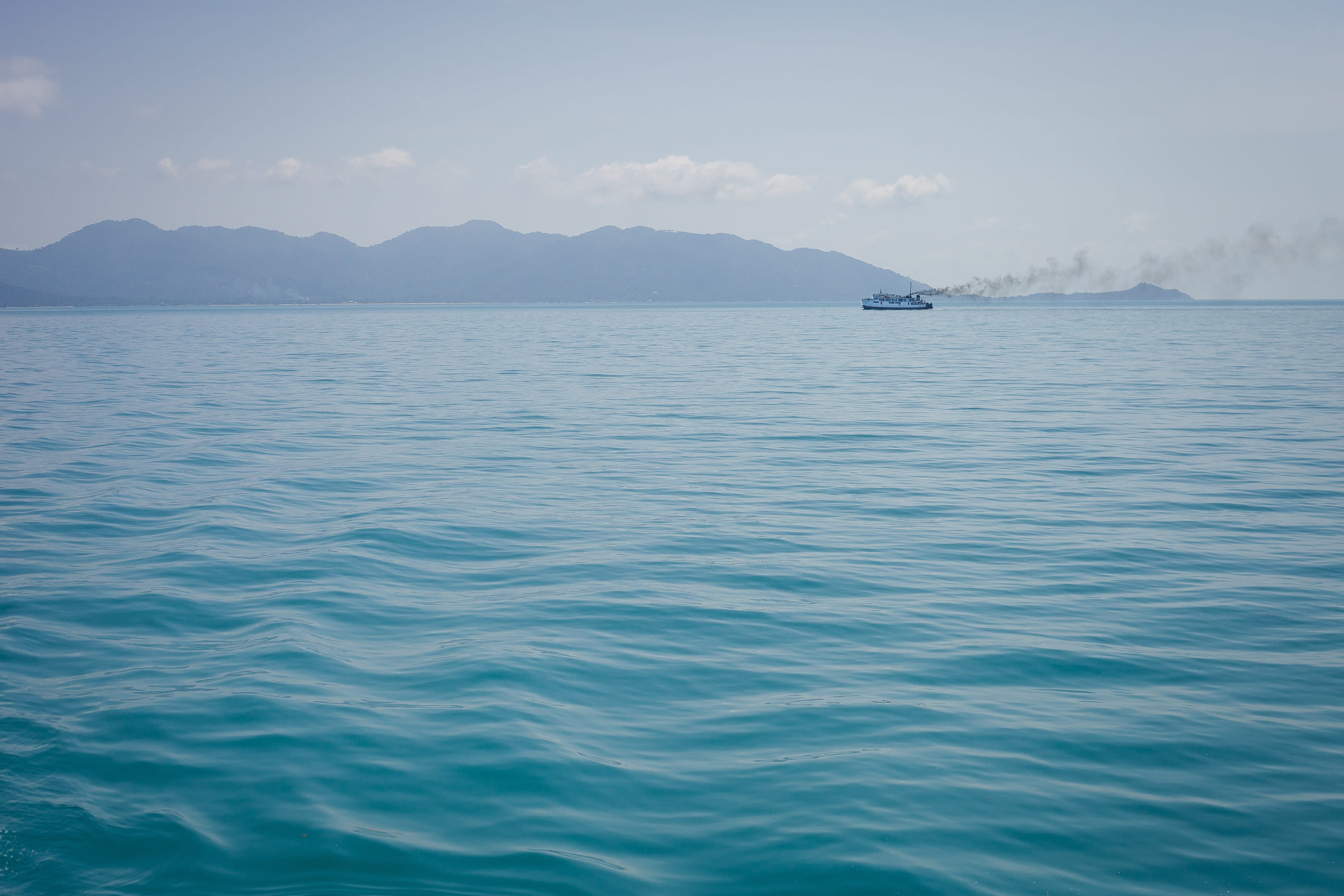 waterfront, sea, floating on water, mode of transportation, tranquil scene, idyllic, turquoise colored, rippled, outdoors, transportation, thailand, sailboat, HD Wallpaper