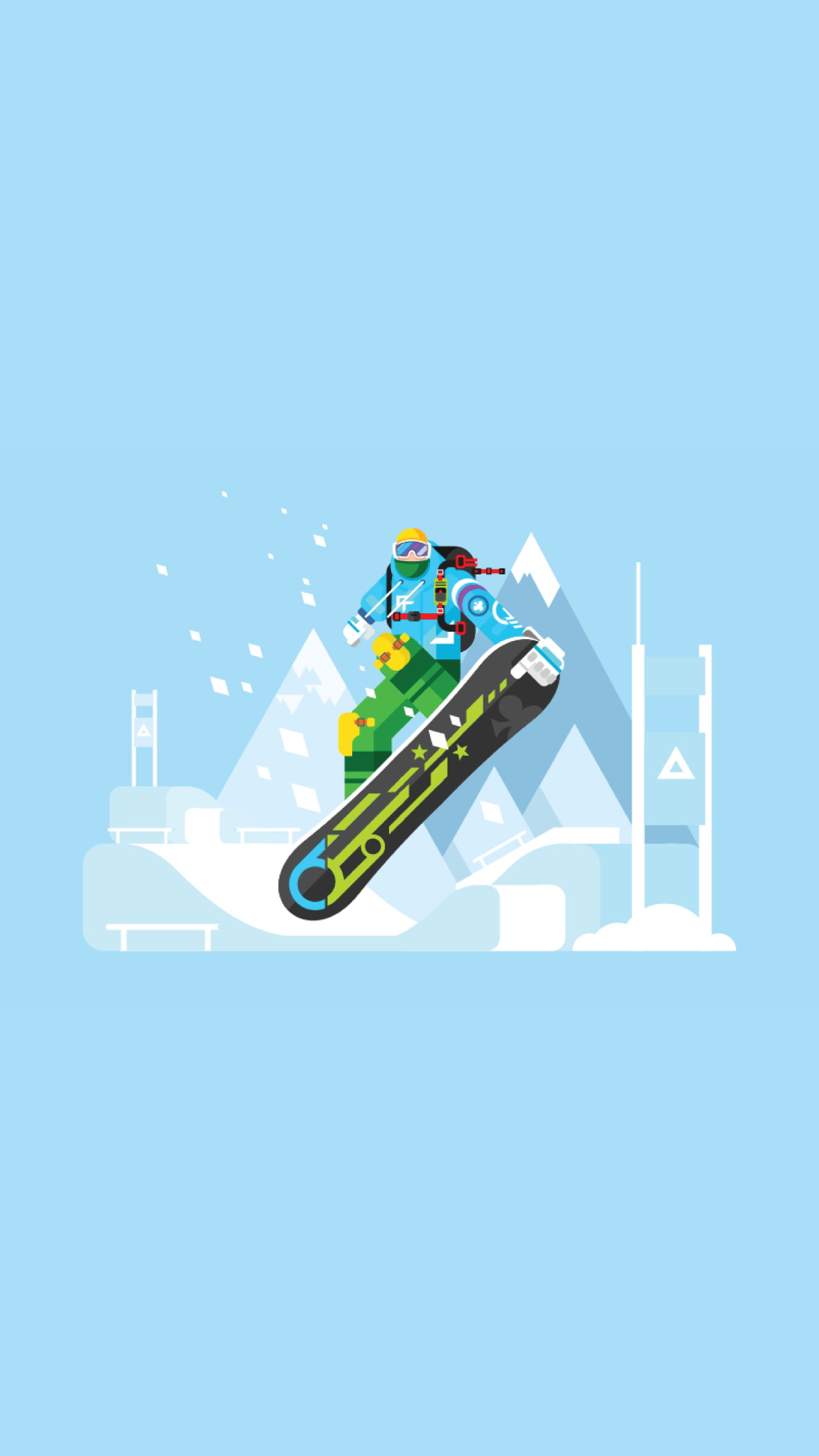 minimalism, snowboarding, 1080P, Phone HD Wallpaper
