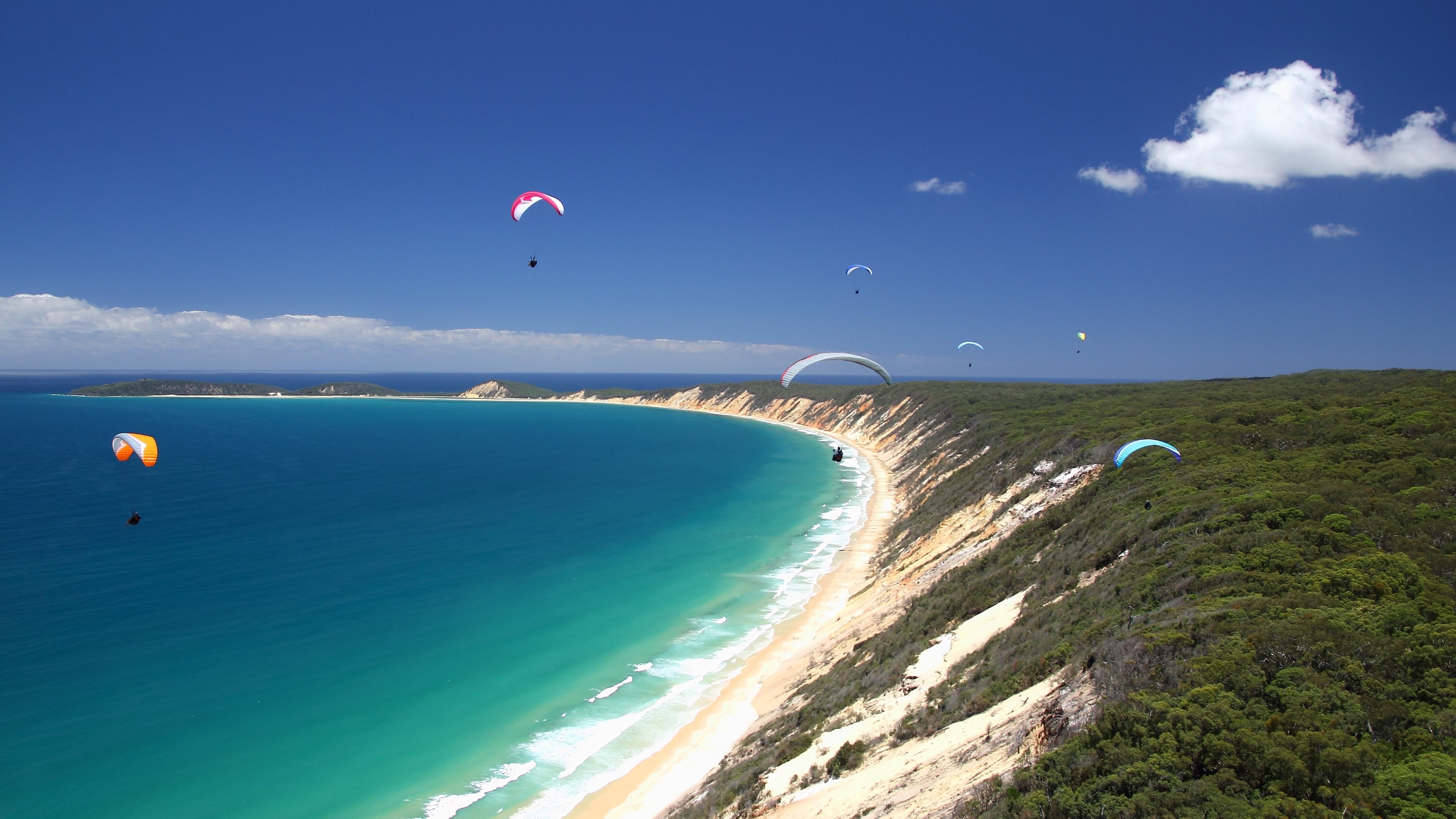 paragliding, 4K, HD Wallpaper