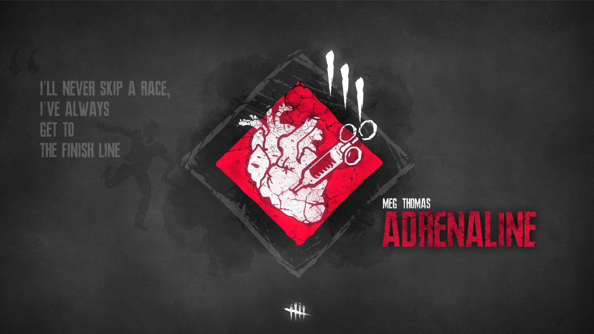 Video Game, Meg Thomas (Dead by Daylight), Adrenaline (Dead by Daylight), Heart, Minimalist, 1080P, Dead By Daylight, HD Wallpaper