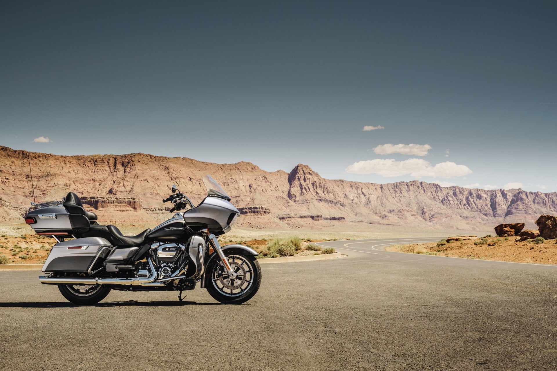 tranquil scene, transportation, environment, motorcycle, climate, travel, Harley-Davidson Road Glide Ultra, desert, scenics - nature, land, arid climate, HD Wallpaper