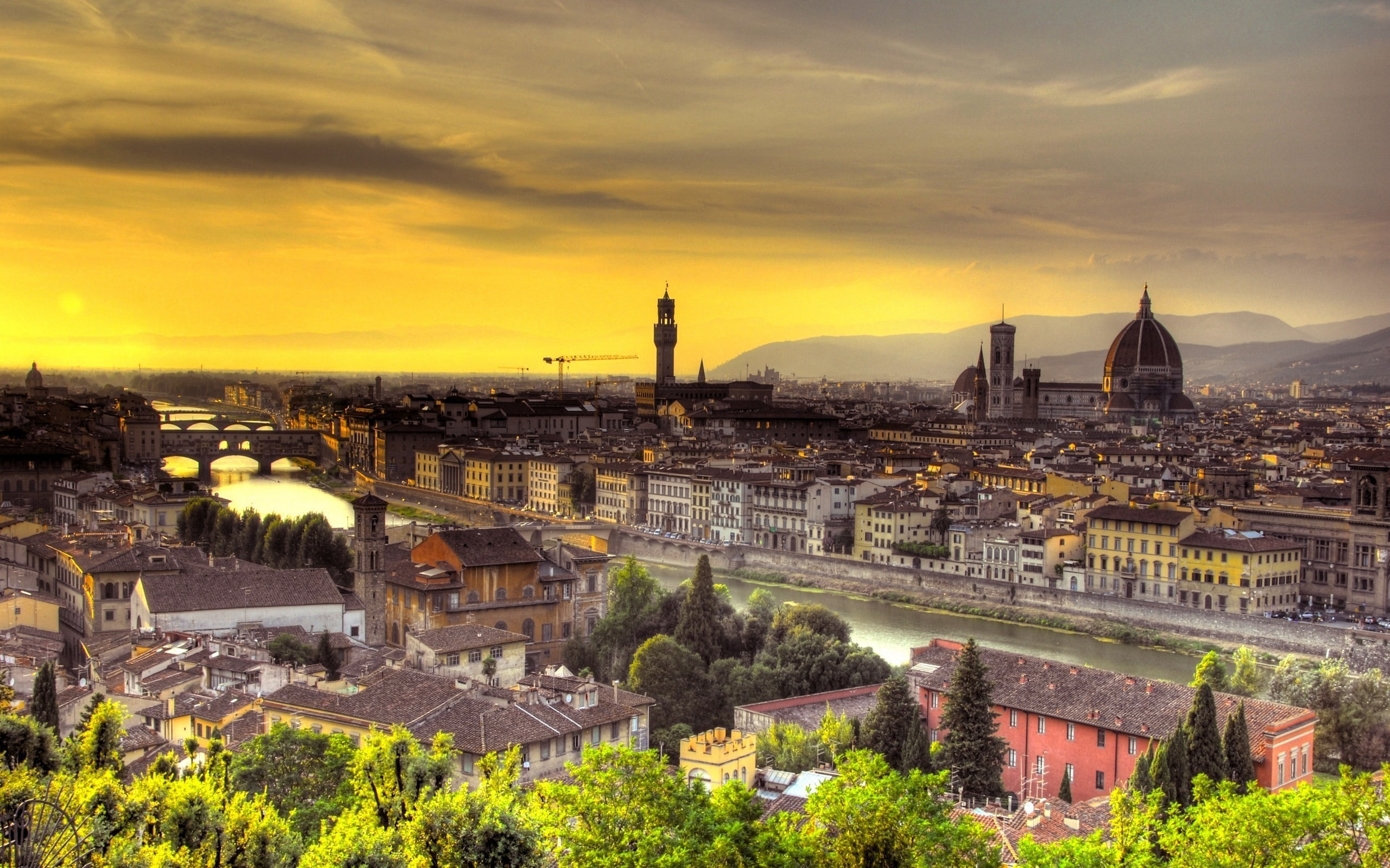 plant, travel destinations, cityscape, nature, Florence, outdoors, tourism, place of worship, the past, building exterior, sky, religion, bridge, no people, HD Wallpaper