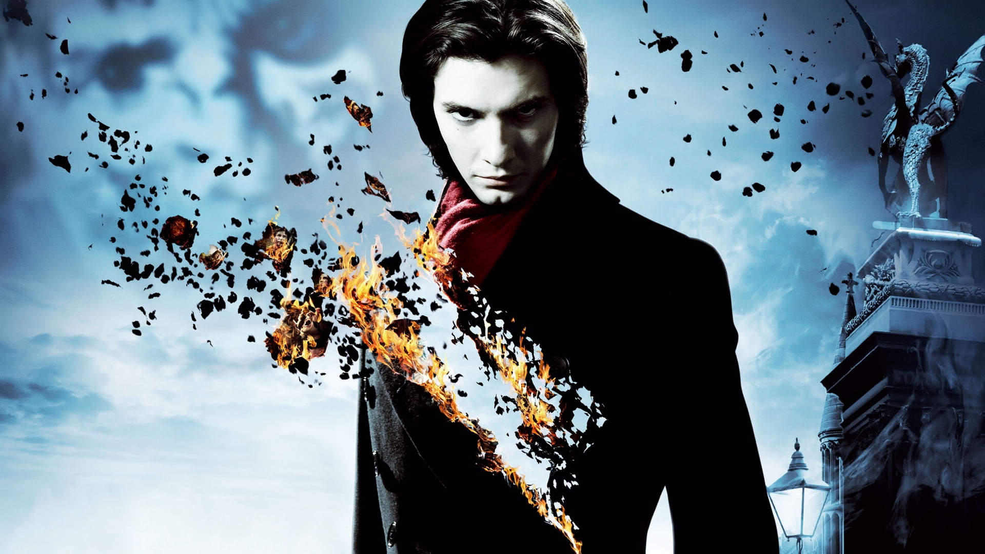 digital composite, waist up, ben barnes, young adult, portrait, black, 2009, confidence, dorian gray, sky, s, standing, looking at camera, nature, adult, HD Wallpaper
