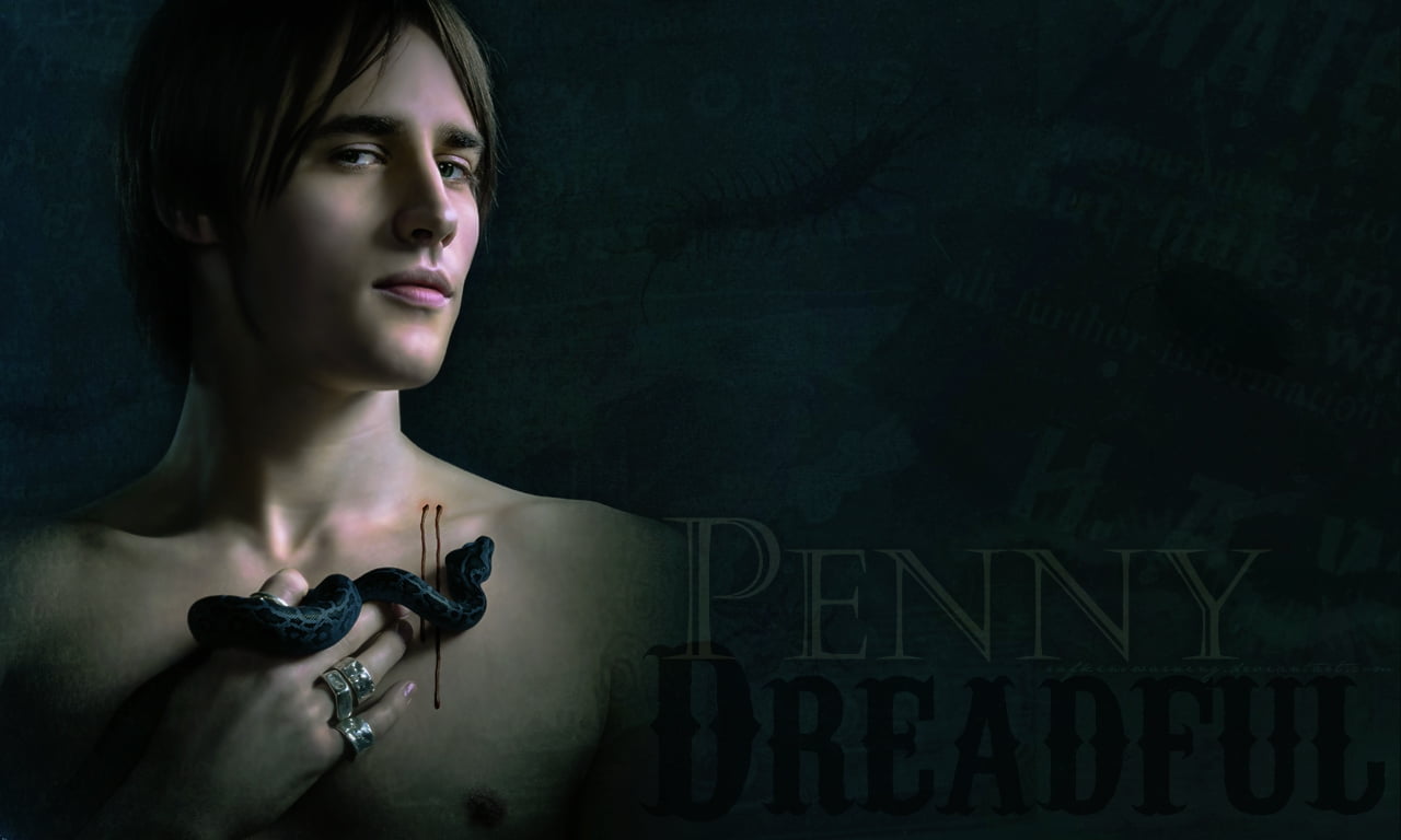 tv series, communication, looking, Reeve Carney, young adult, contemplation, women, dorian gray, beautiful woman, one person, black background, hairstyle, HD Wallpaper