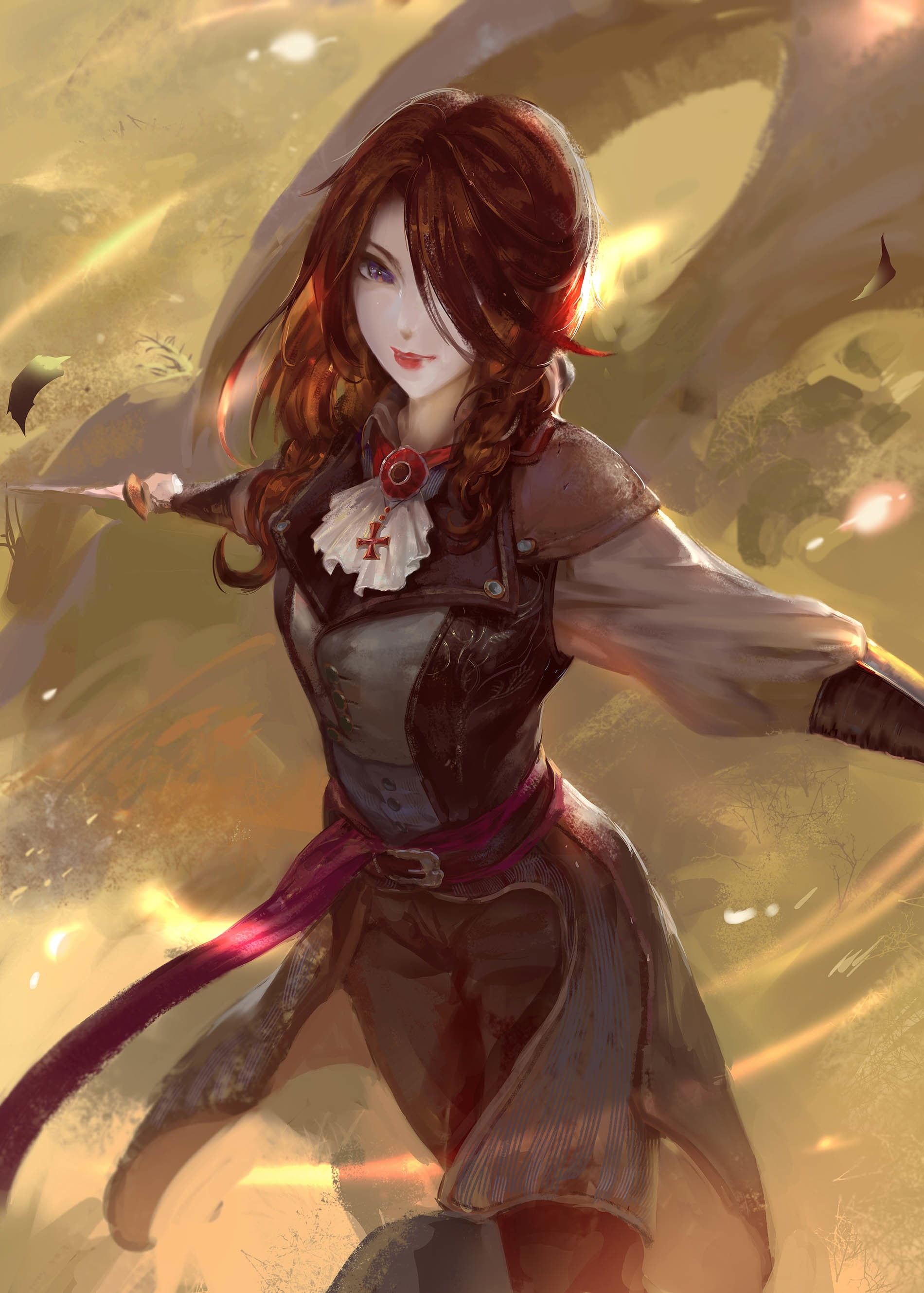 fantasy art, Elise (Assassins Creed: Unity), beautiful people, illustration, Assassins Creed:  Unity, long hair, digital, beauty, beautiful woman, nature, Phone HD Wallpaper
