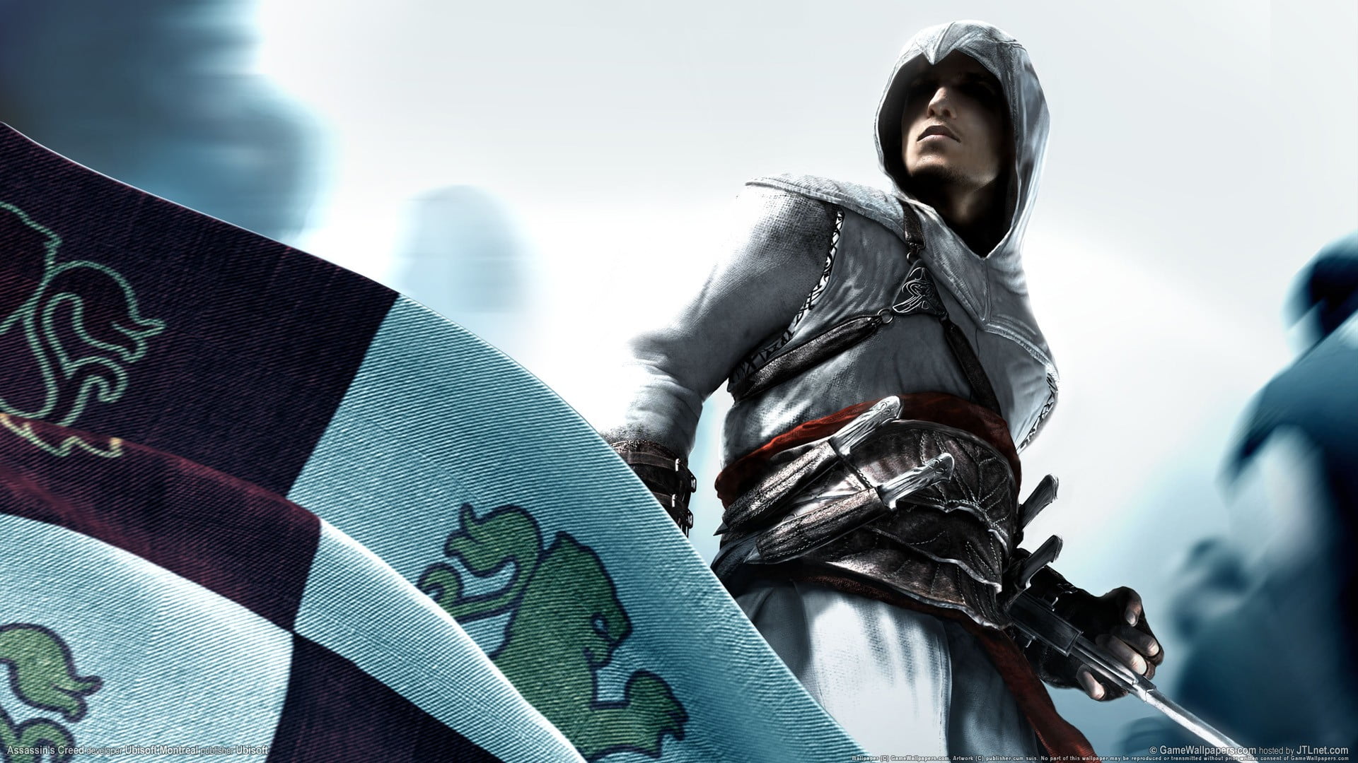 1080P, digital, young adult, assassin, portrait, Assassins Creed, men, two people, holding, architecture, adult, gun, aggression, activity, assassins , HD Wallpaper
