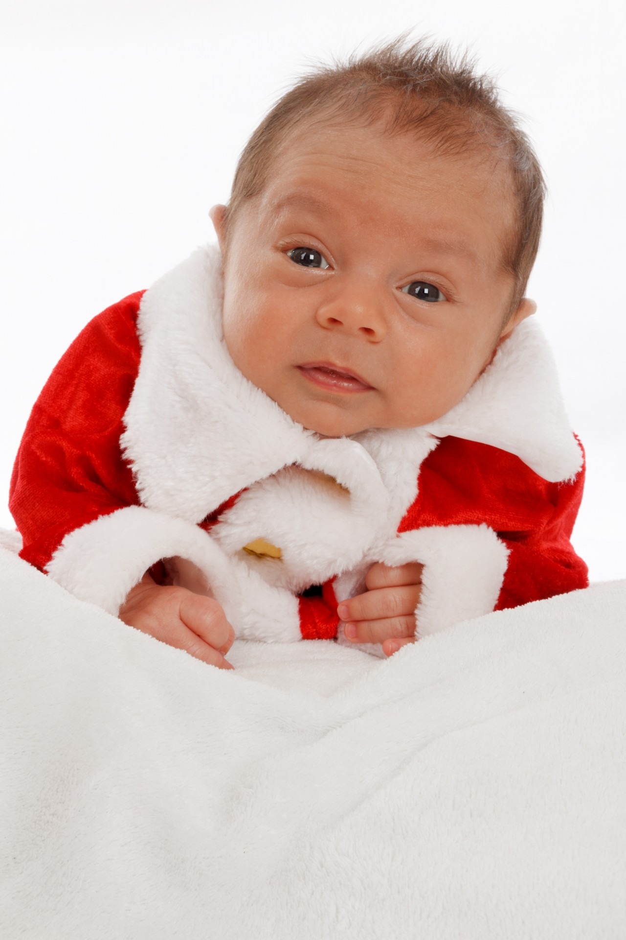 santa, wearing, holiday, portrait, infant, white background, one Person, red, 1080P, happiness, happy, indoors, claus, smiling, season, studio shot, caucasian Ethnicity, Phone HD Wallpaper