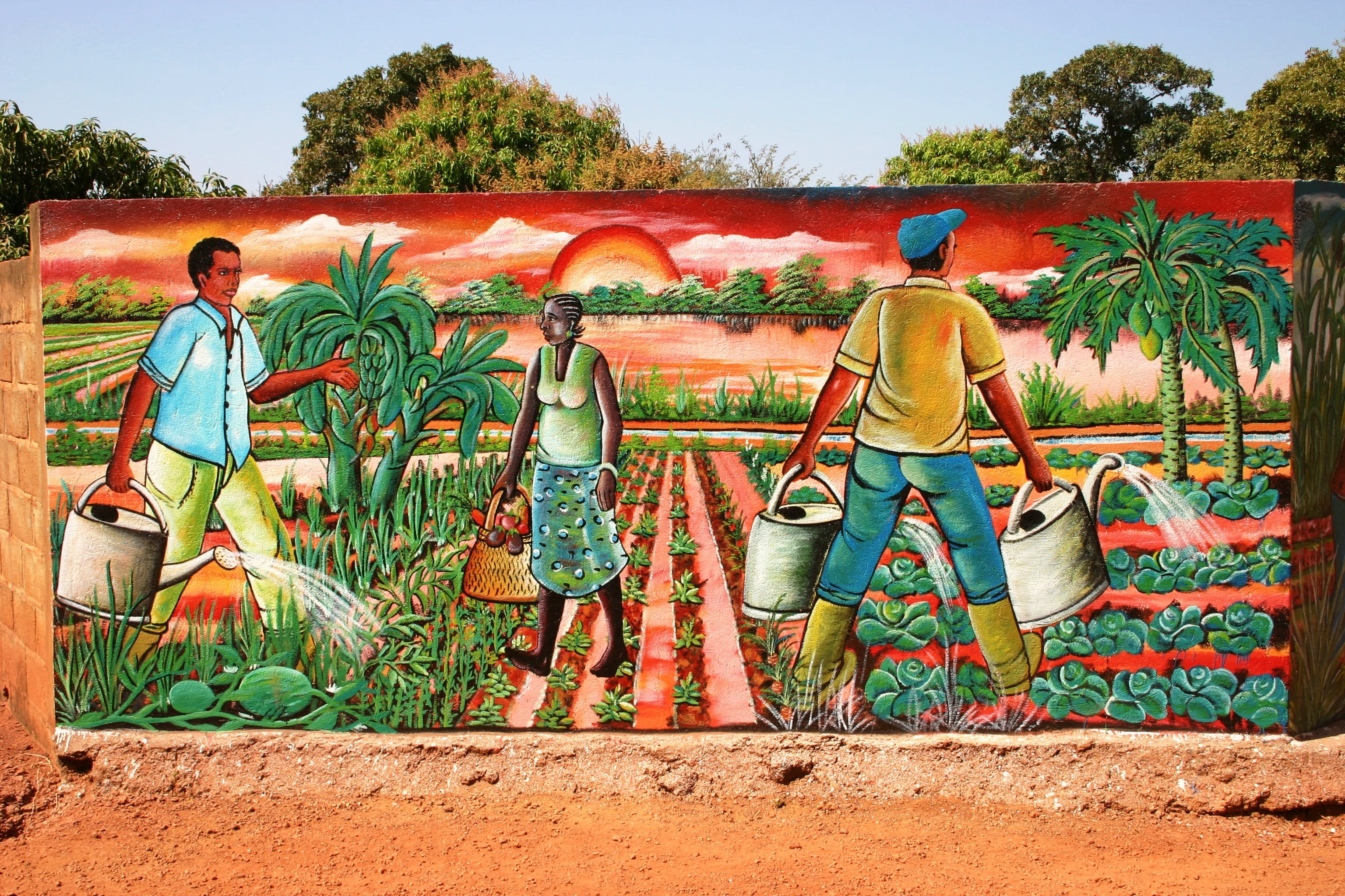 painting, two people, working, full length, outdoors, people, 2K, plant, Africa, person, real people, teamwork, togetherness, growth, agriculture, day, HD Wallpaper