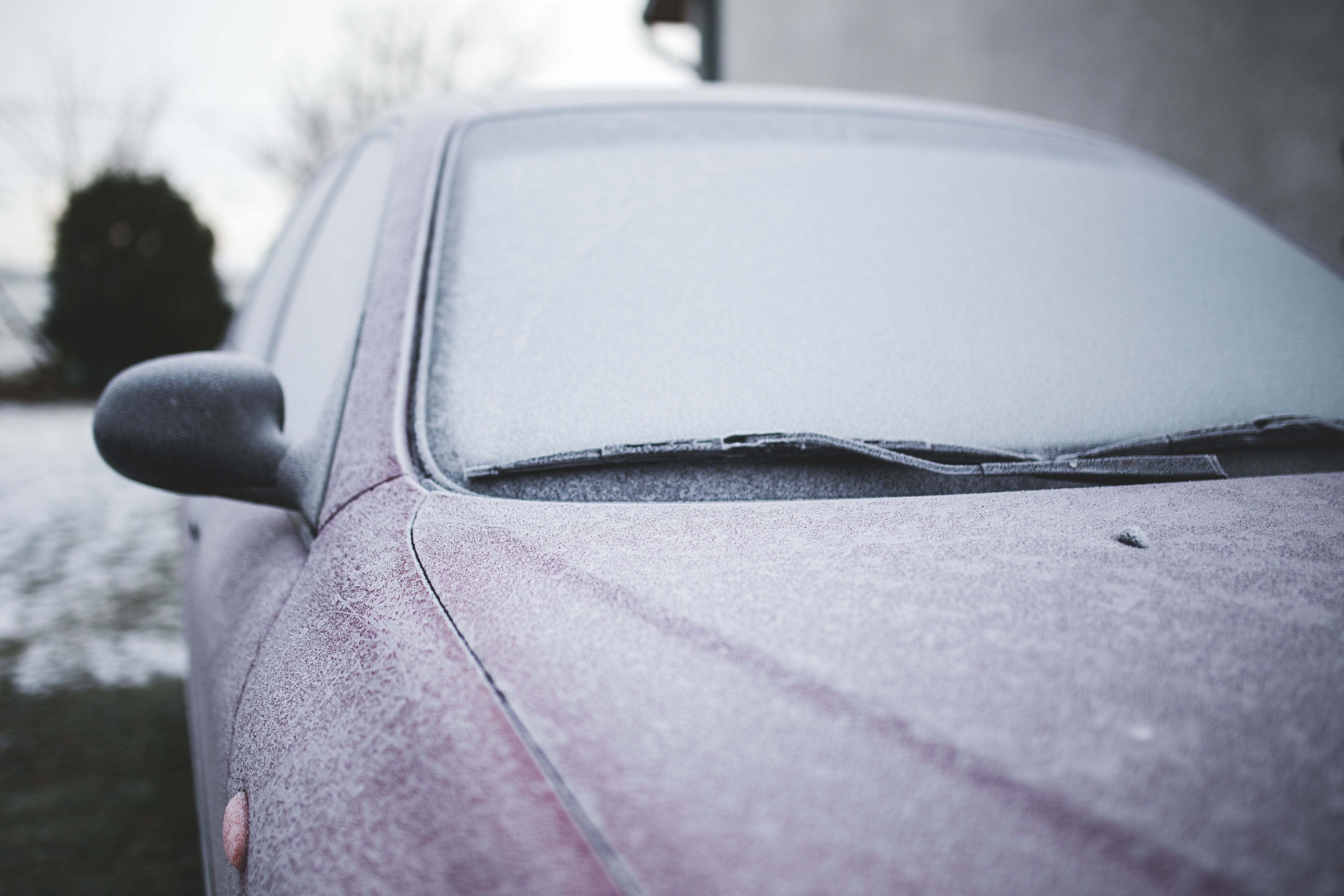 red, driving, day, nature, winter, red car, Frost, land Vehicle, street, outdoors, cold temperature, windshield wiper, traffic, transportation, mode of transportation, HD Wallpaper