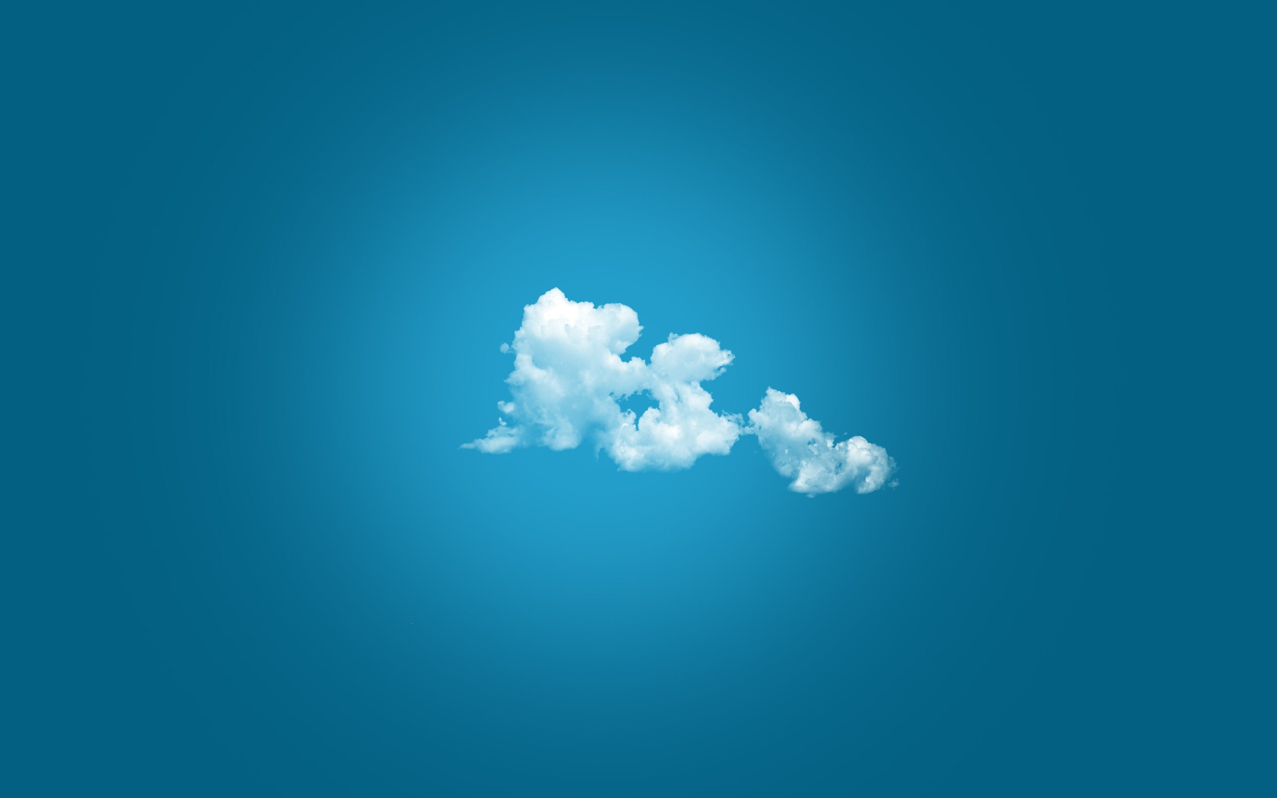 minimalism, nature, artwork, simple background, clouds, anime, sky, blue, 2K, blue background, HD Wallpaper