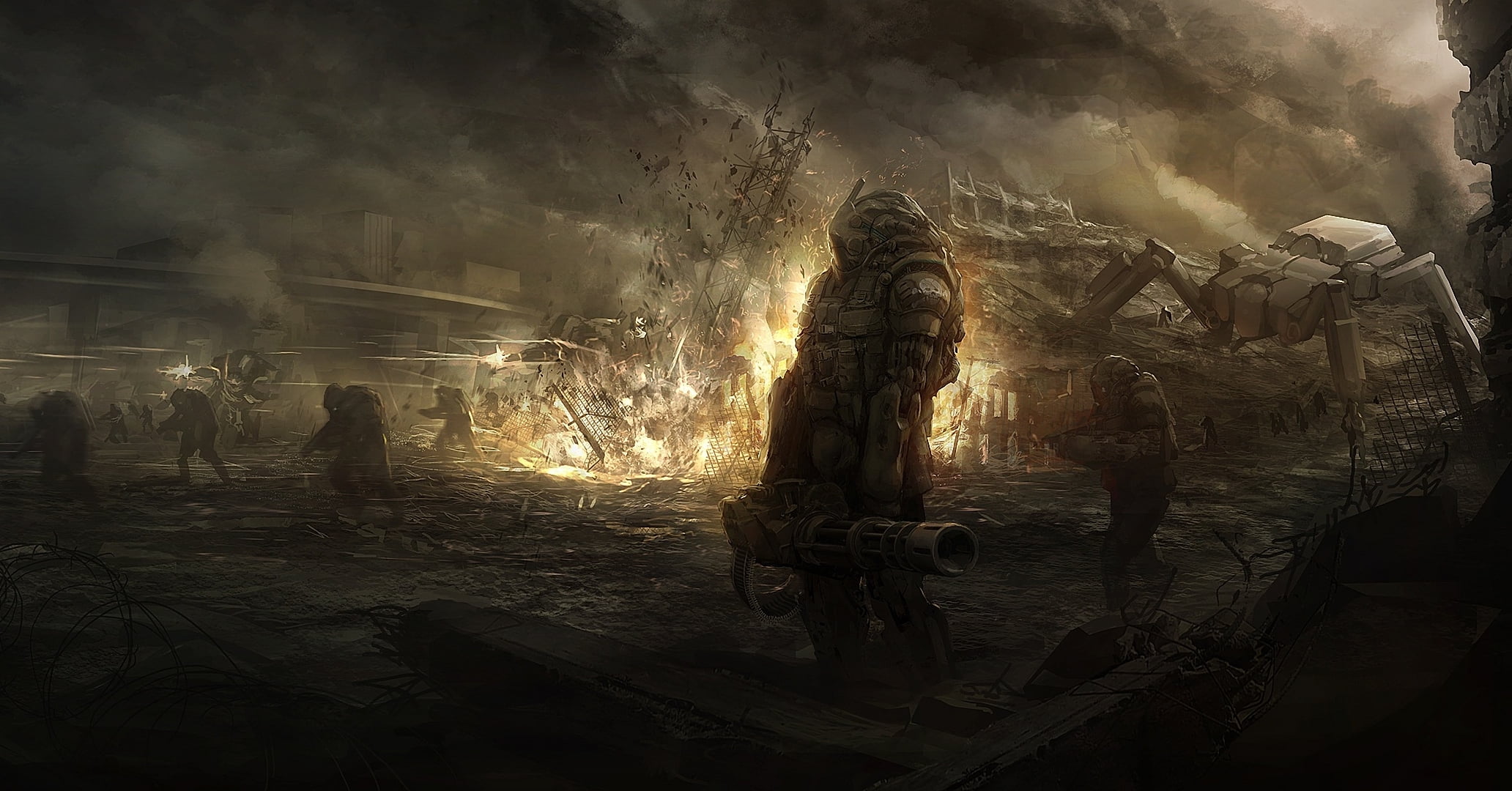 burning, power, nature, armor, heat - Temperature, army, people, uniform, the explosion, art and craft, land, work Helmet, architecture, dark, firefighter, HD Wallpaper