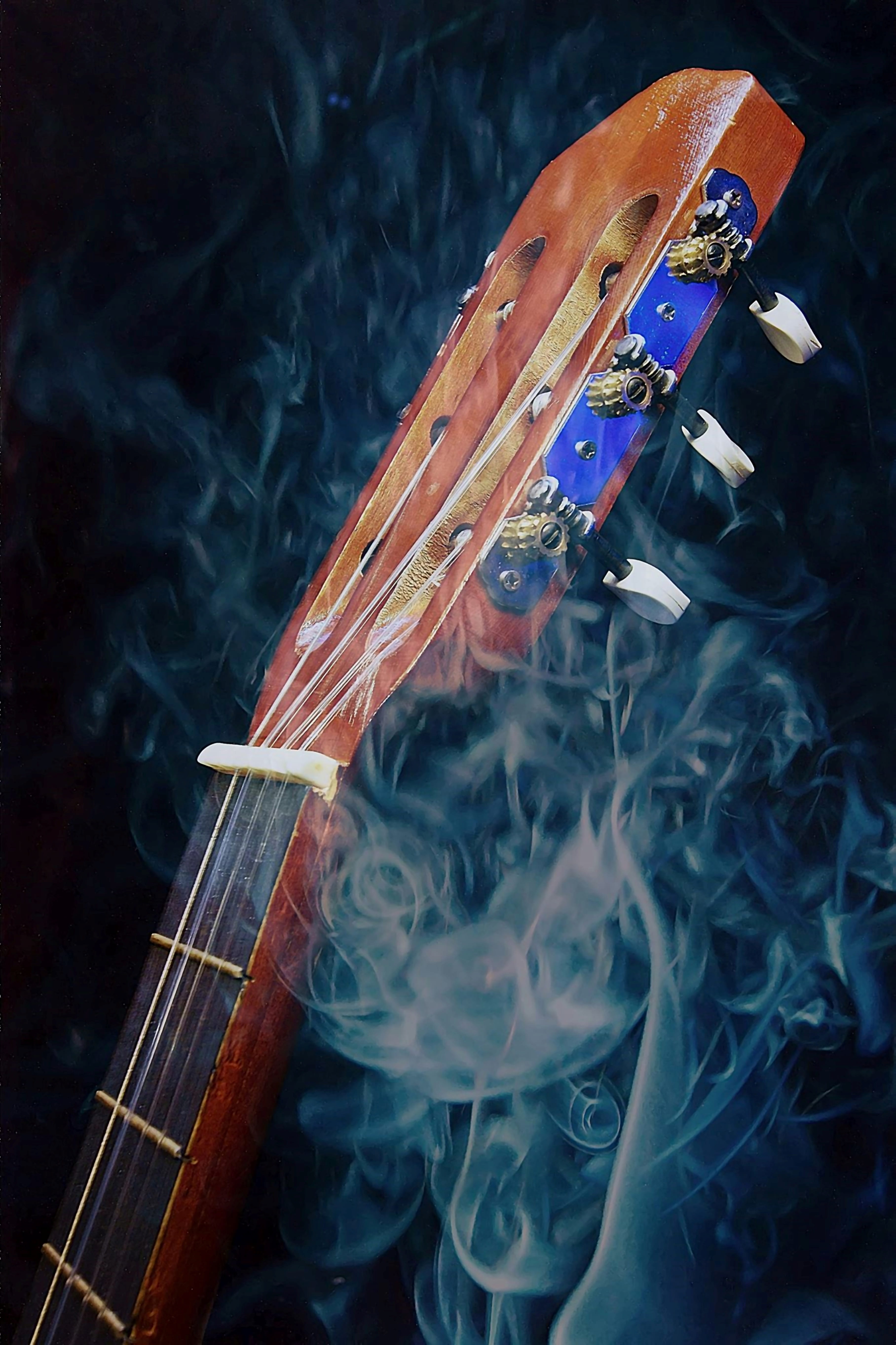 incense, no people, smoke - physical structure, studio shot, string, instrument, wood - material, music, nature, old, 5K, burning, close-up, day, color, Phone HD Wallpaper