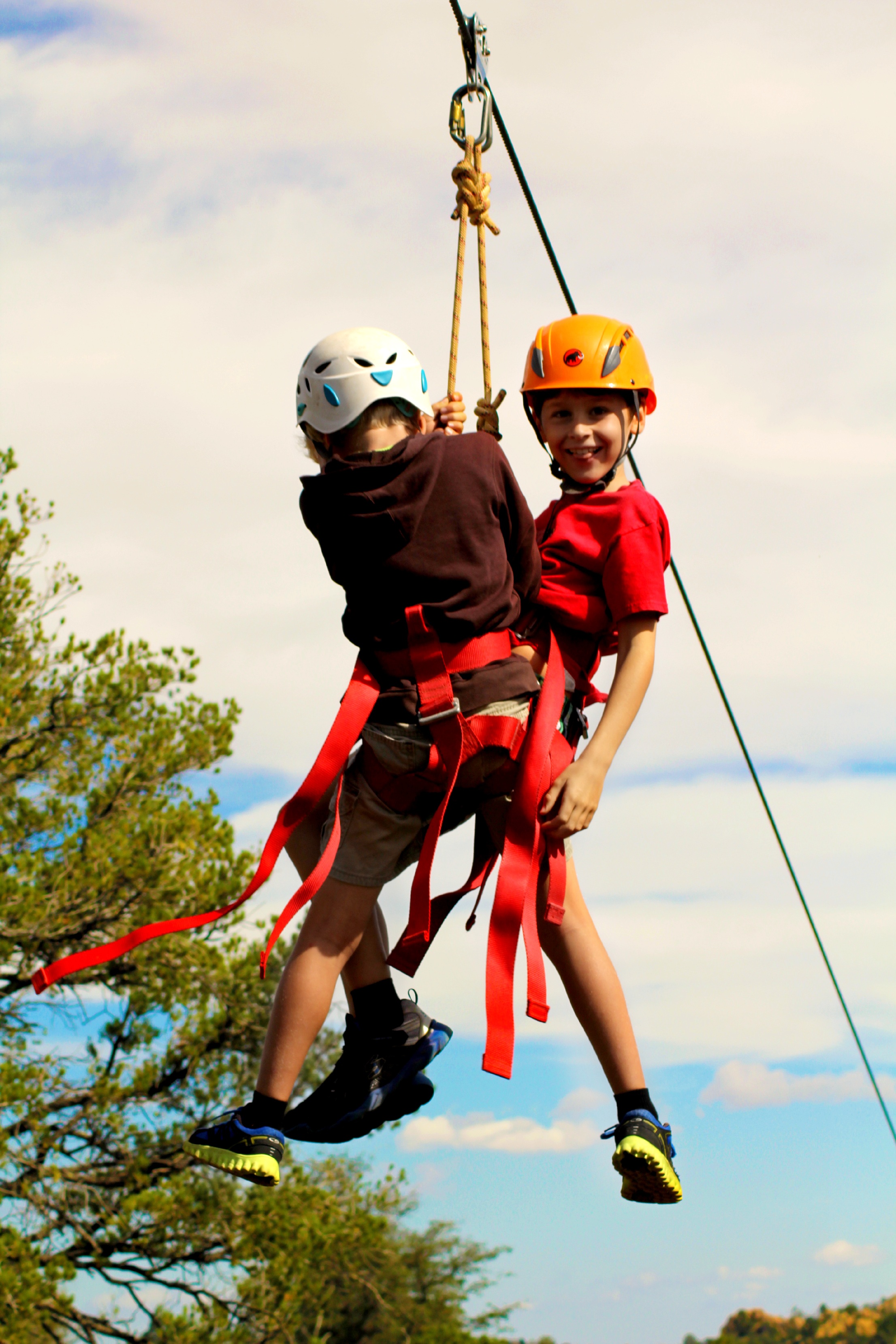 men, people, leisure activity, adventure, cable, sport, harness, summer, safety, children, helmet, two, safety harness, full length, outdoors, playground, Phone HD Wallpaper