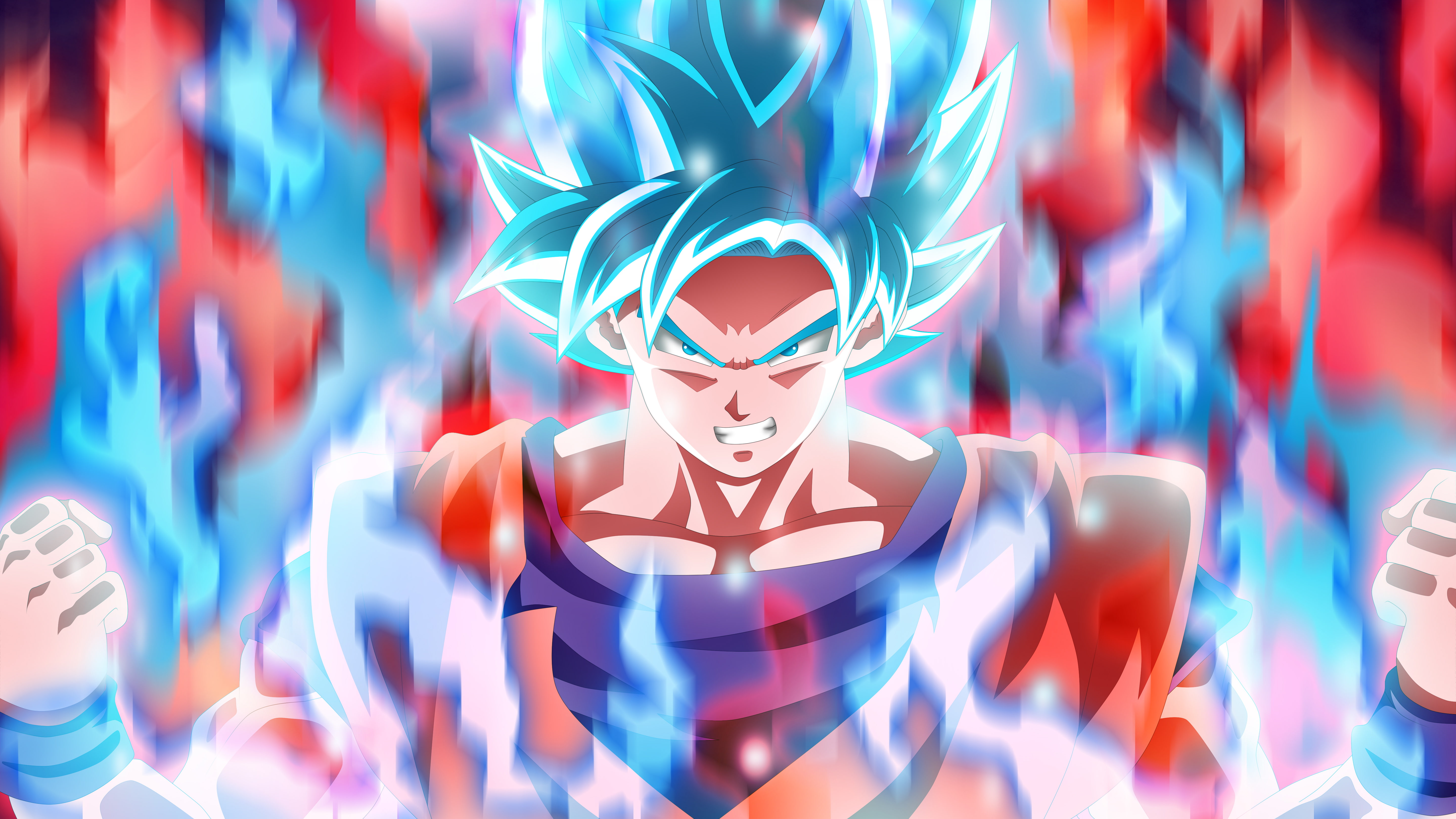 blue, illustration, king, fist, Goku, ssj, 5K, kai, 5K, Dragon Ball Super, son, HD Wallpaper
