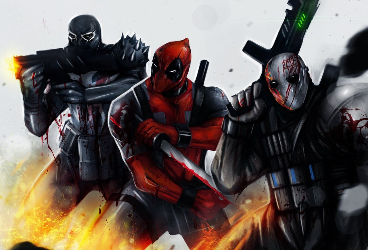 helmet, Deadpool, unrecognizable person, security, men, 720P, sports helmet, work helmet, uniform, accidents and disasters, firefighter, rescue worker, HD Wallpaper