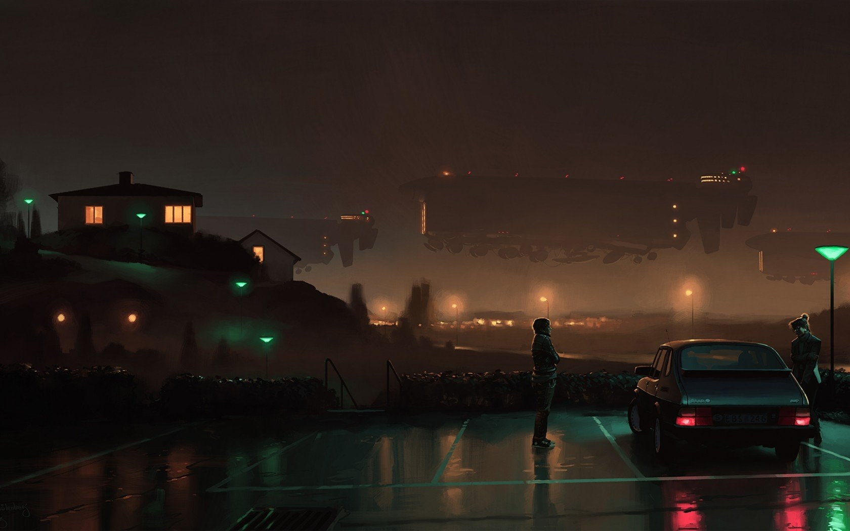 Futuristic, 720P, Saab 900, cyberpunk, HD Wallpaper