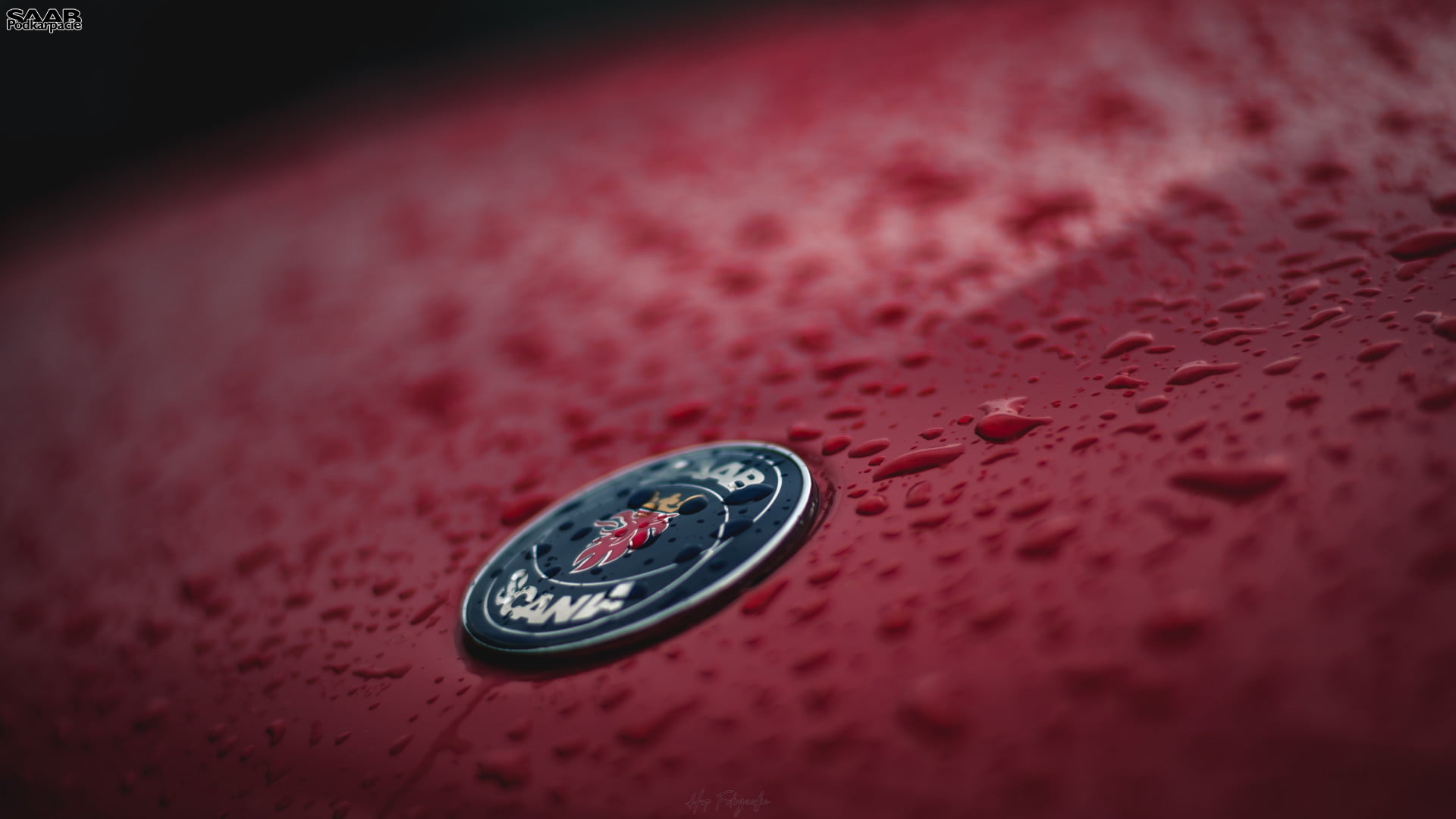 Scania, Saab 93 OG, hood, red, Saab 93, red cars, Saab 900 NG, 1080P, Saab Logo, saab, HD Wallpaper