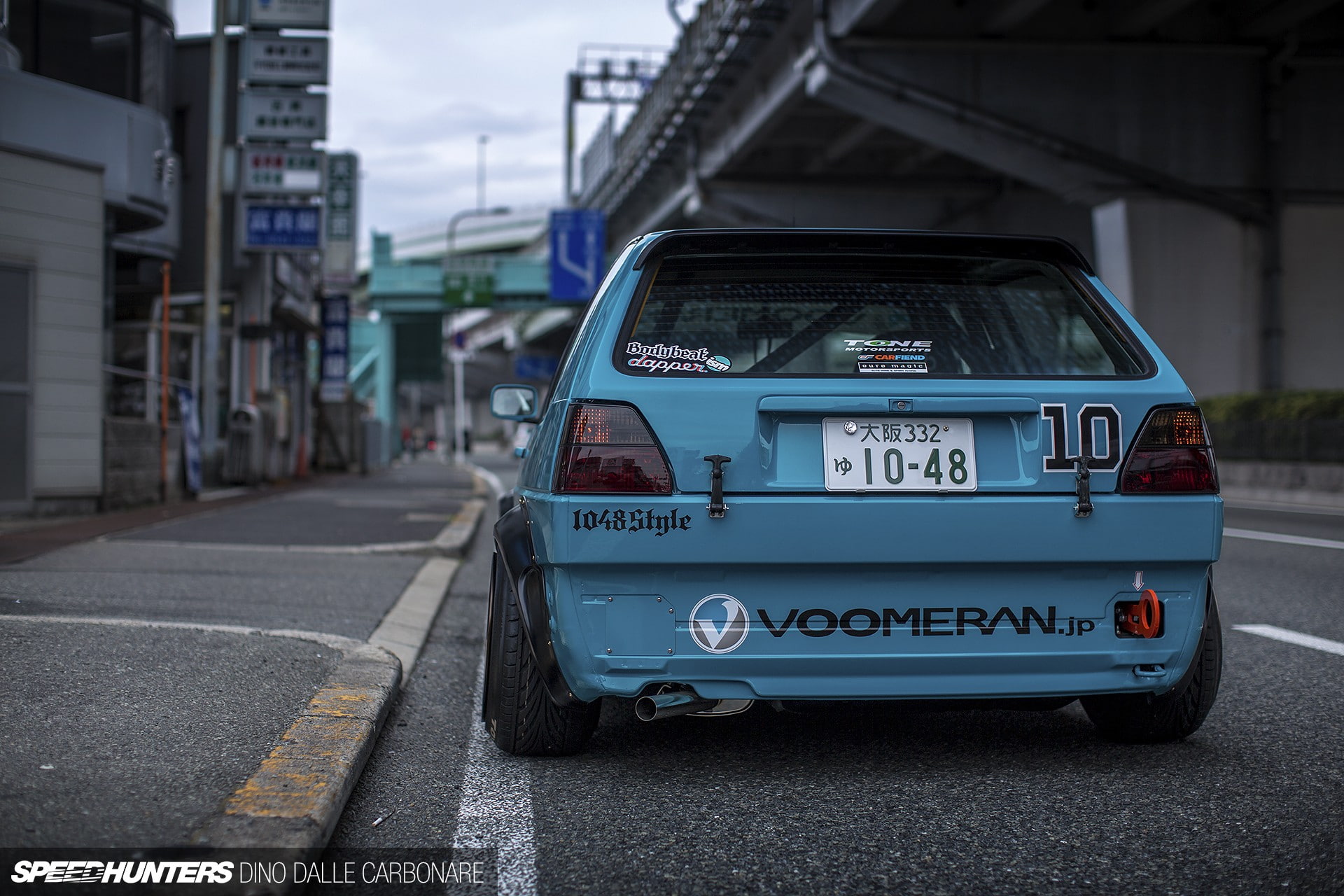 1080P, volkswagen euromagic voomeran mk2 camber car low urban blue cars japan stance, HD Wallpaper