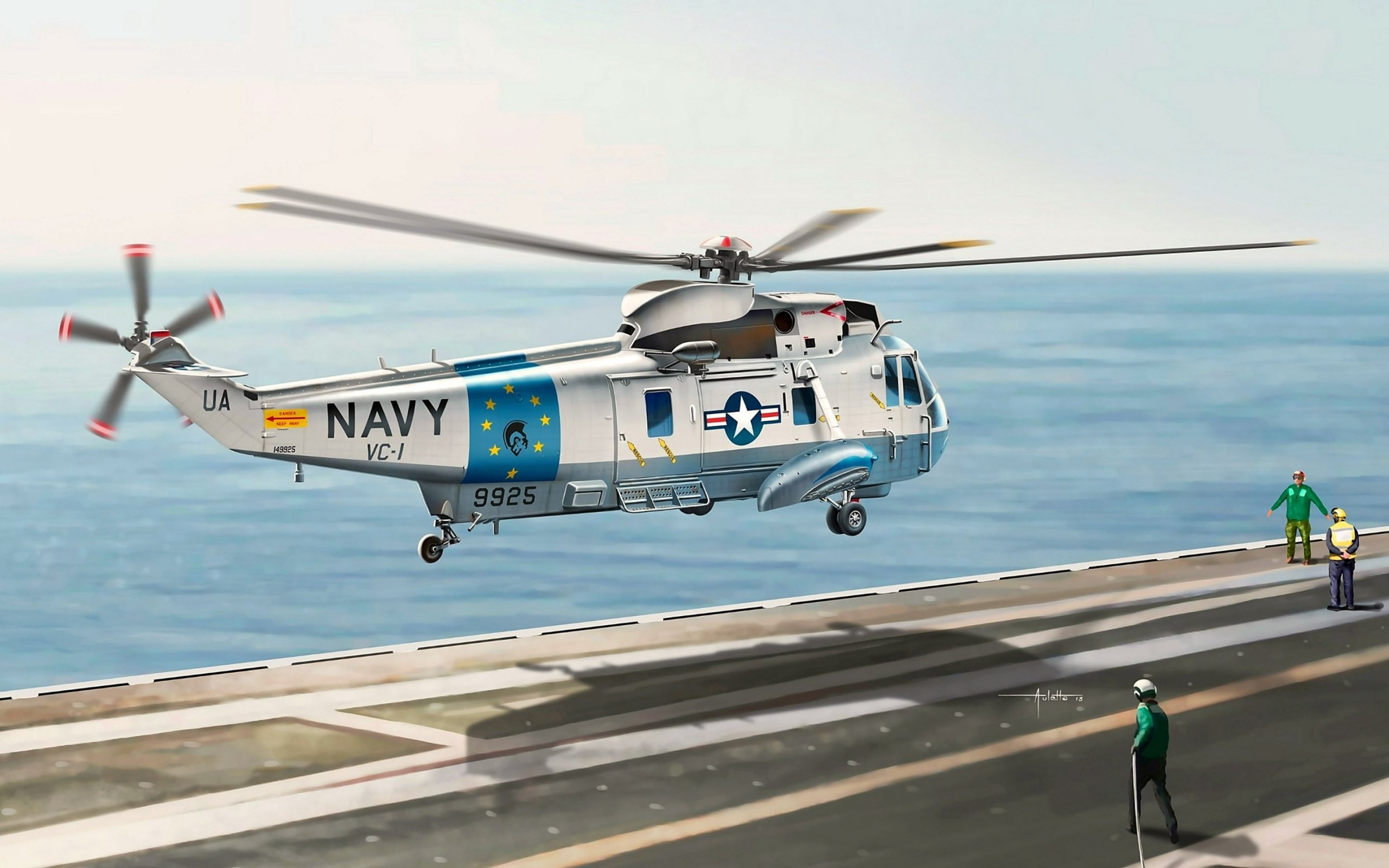 aircraft, sikorsky, sikorsky sh-3 sea king, helicopters, digital, king, sh, 2K, sea, digital art, art, HD Wallpaper