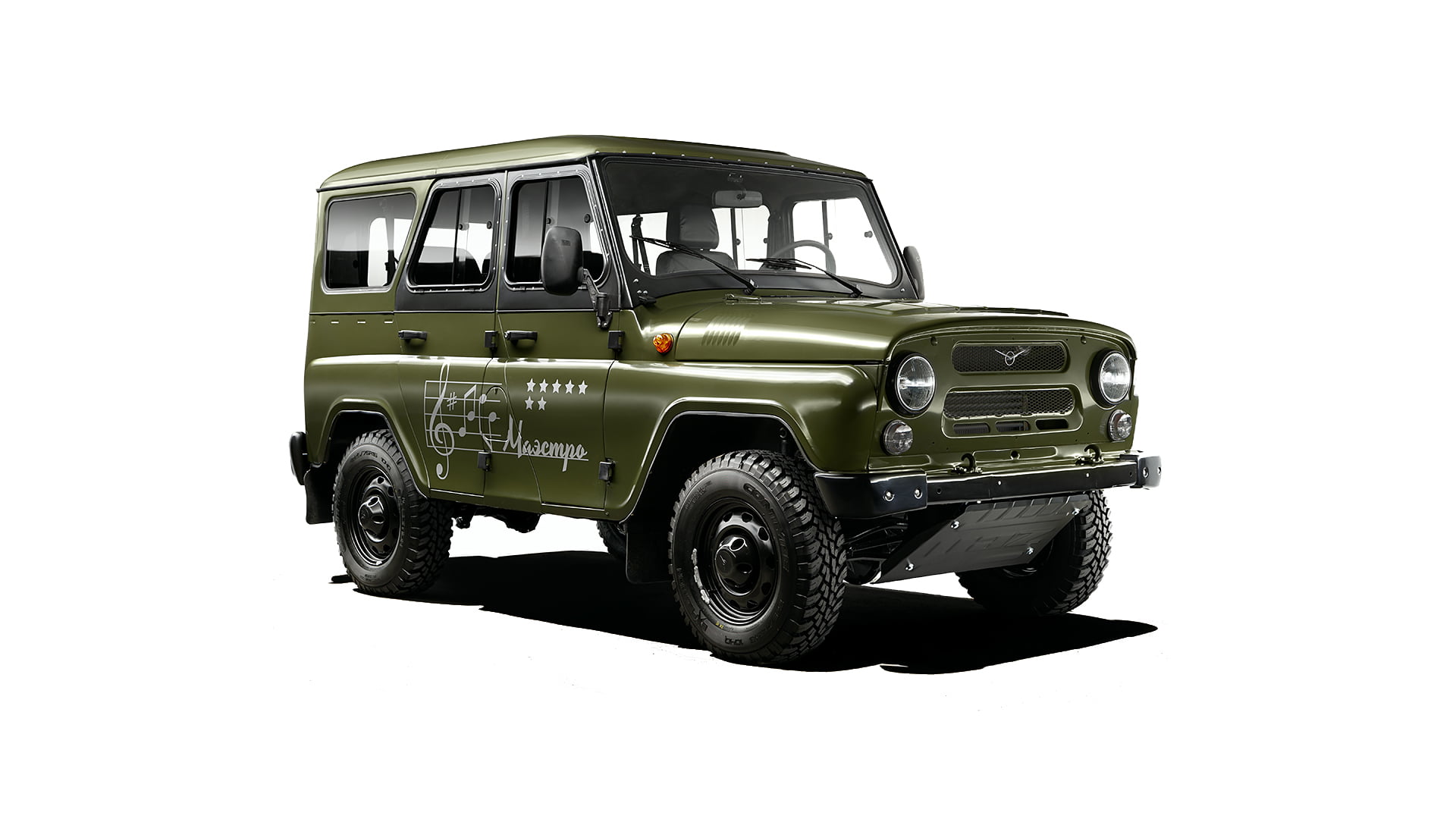 1080P, white background, 2015, off road, green, car, Soviet, day, copy space, 4x4, transportation, travel, army, no people, small, studio shot, wheel, HD Wallpaper