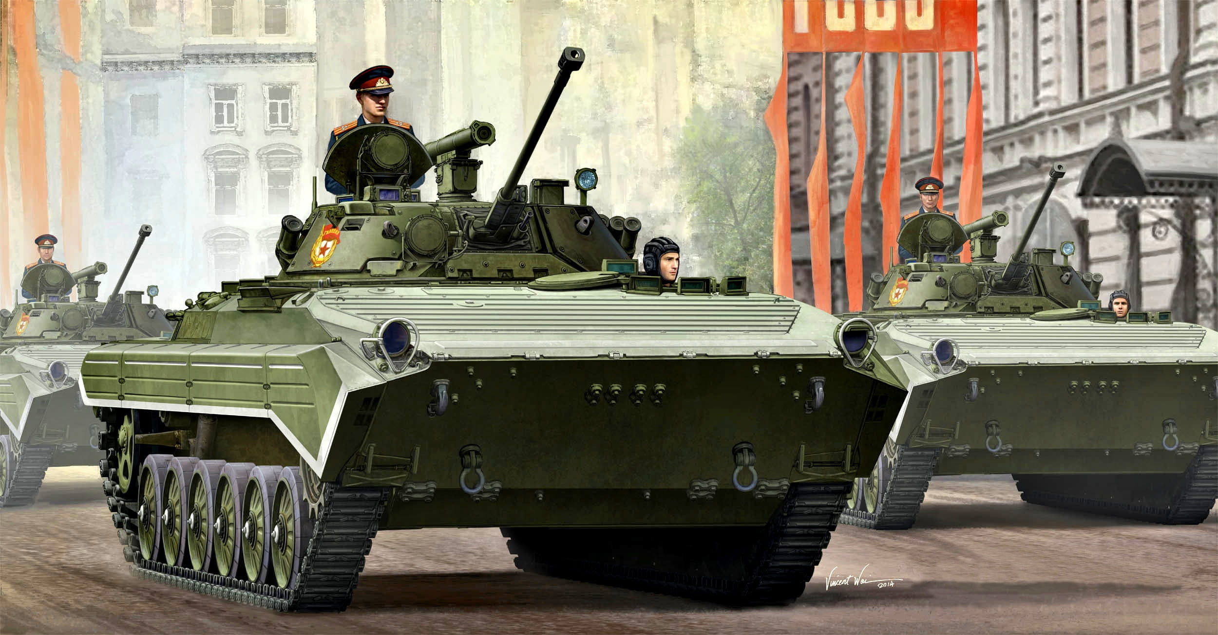 " The bassoon", ATRA, 1080P, BMP-2, USSR, The Soviet Army, Crawler, Parade, HD Wallpaper