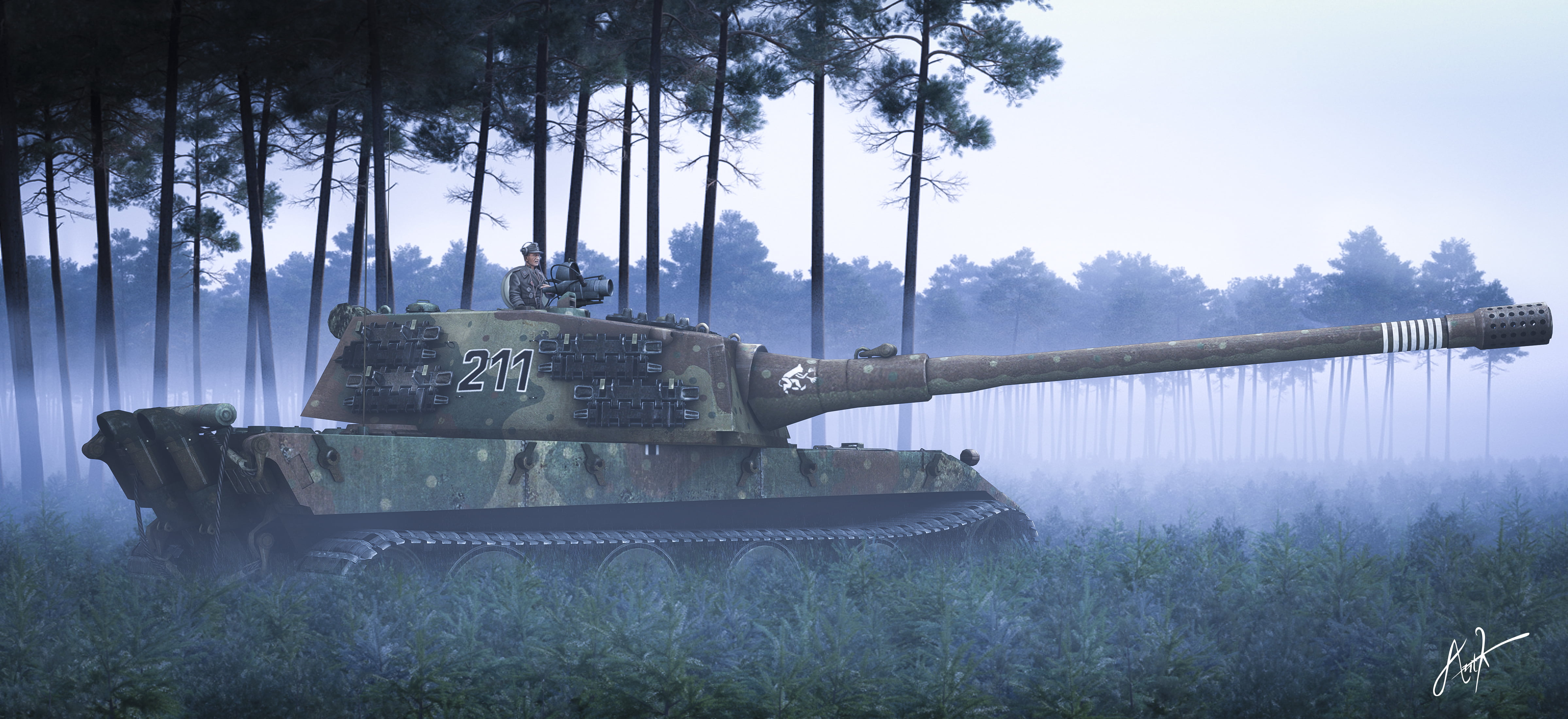 green, cannon, fog, battle, camouflage, grass, brown, army, former Soviet Union, tree, old, no people, plant, nature, gun, forest, world War II, land, tank, HD Wallpaper