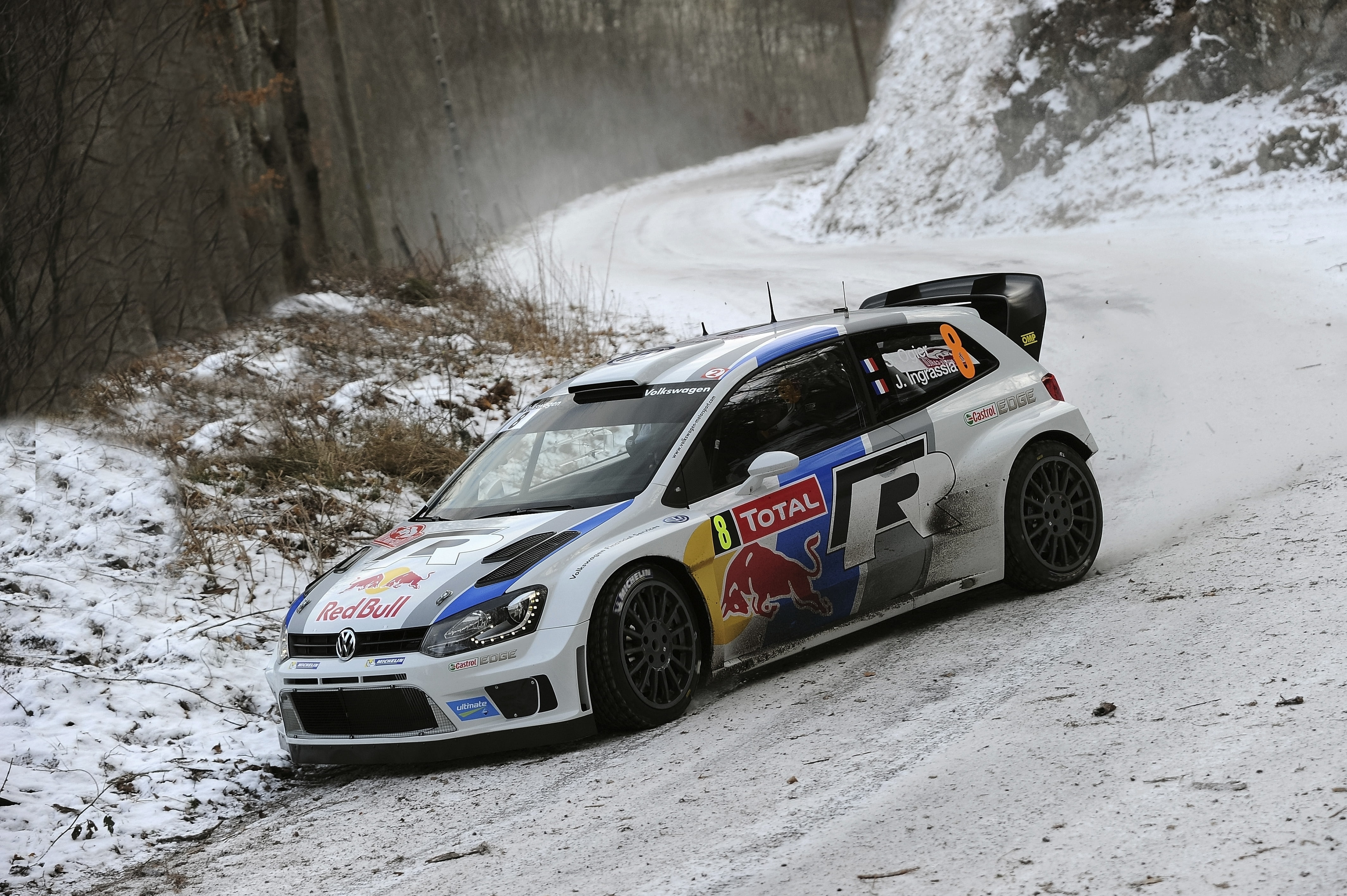 auto racing, Sebastien Ogier, Winter, Turn, Sport, Rally, Forest, The front, land vehicle, Auto, Julien Ingrassia, day, car, mode of transportation, multicolored, HD Wallpaper