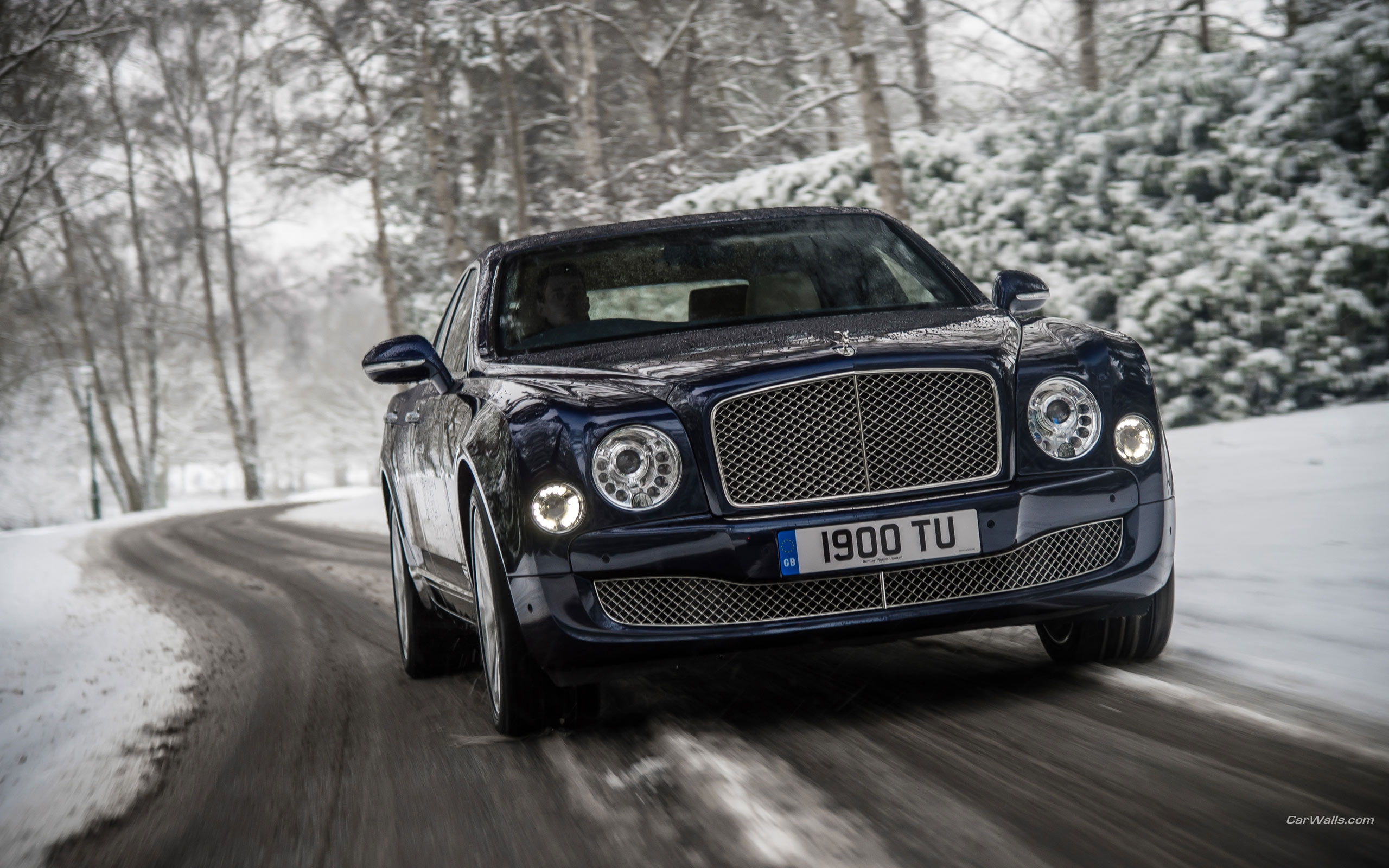 snow, winter, cars, hd, 2K, mulsanne, bentley, HD Wallpaper