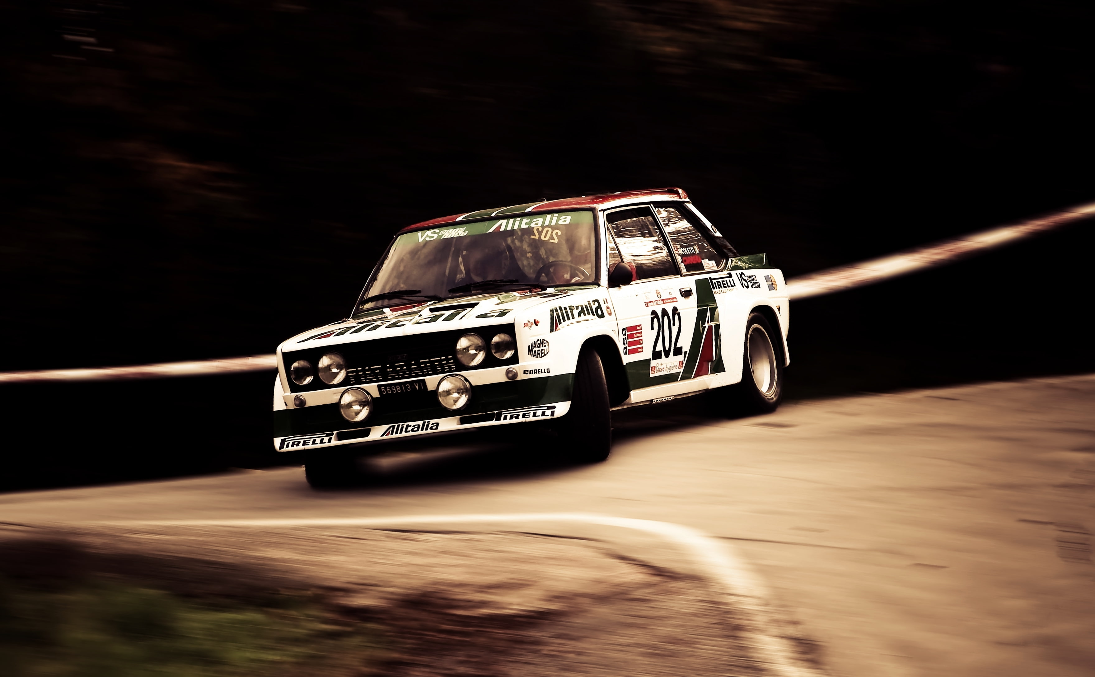 Pirelli, white, WRC, Rally, Turn, Walter Rohrl, Abarth 131, coupe, Fiat, 2K, HD Wallpaper