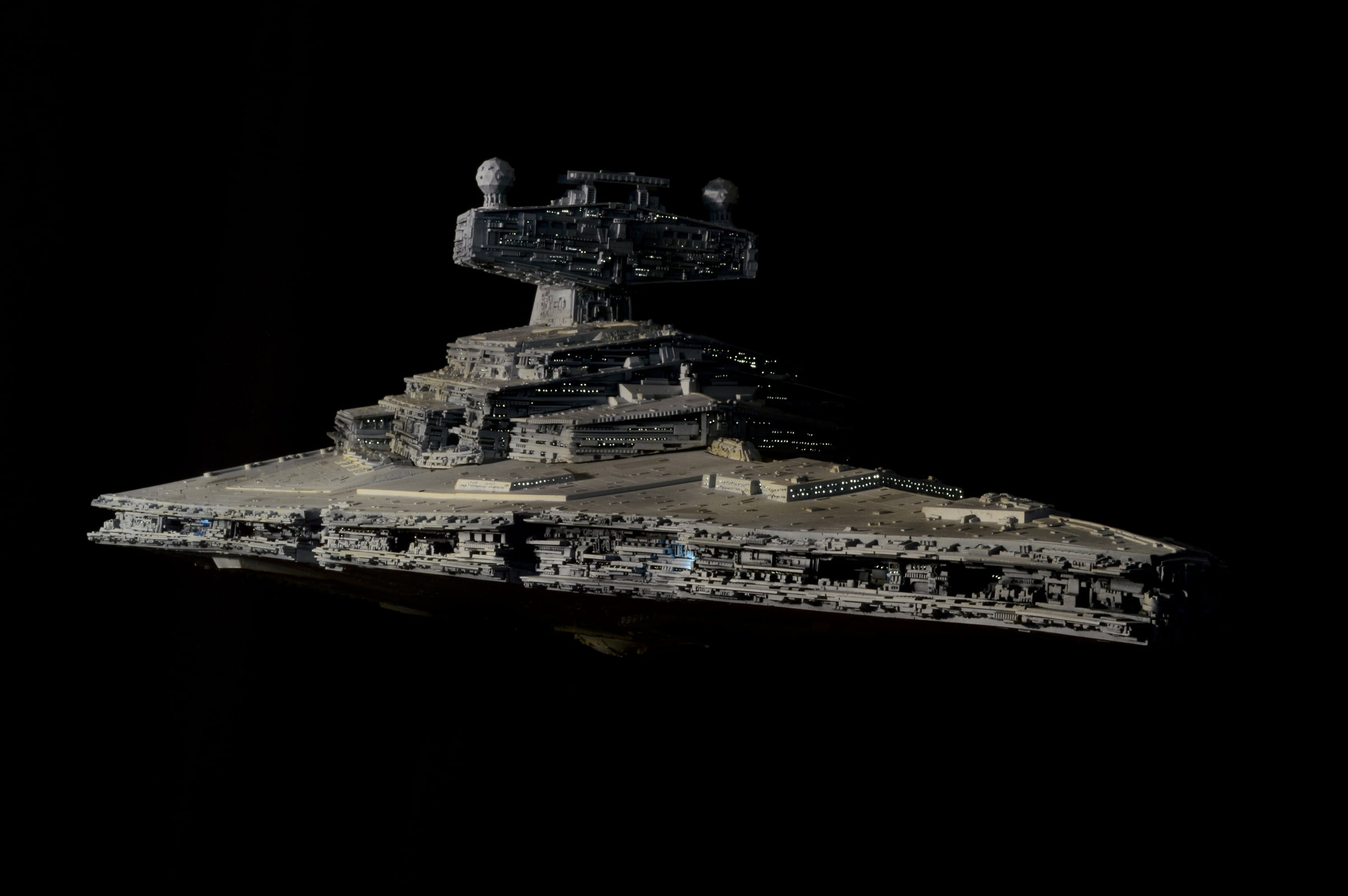 copy space, belief, colored background, 1080P, cut out, table, creativity, still life, single object, Star Destroyer, no people, built structure, metal, HD Wallpaper