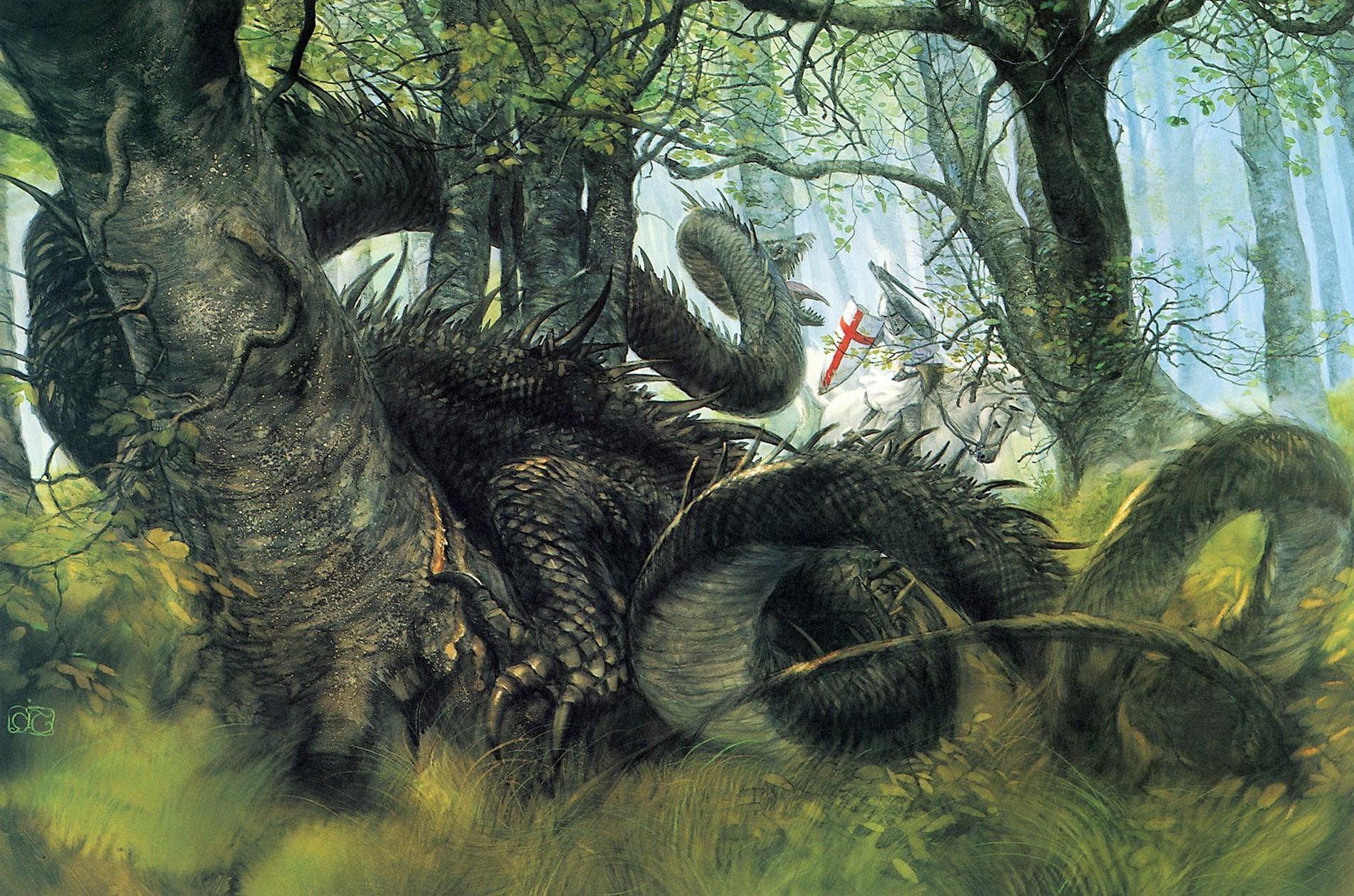 animal, one animal, day, animals in the wild, beauty in nature, nature, growth, animal wildlife, trunk, plant part, john howe dragon knights drawing fantasy art crusaders, HD Wallpaper