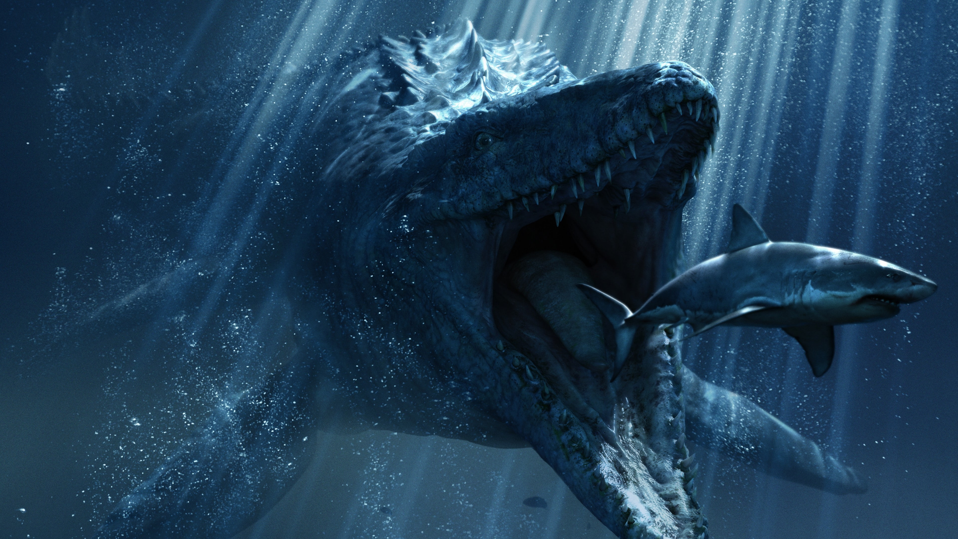 Best Movies of 2015, movie, Jurassic World, Dinosaurs, shark, 4K, dinosaur, HD Wallpaper