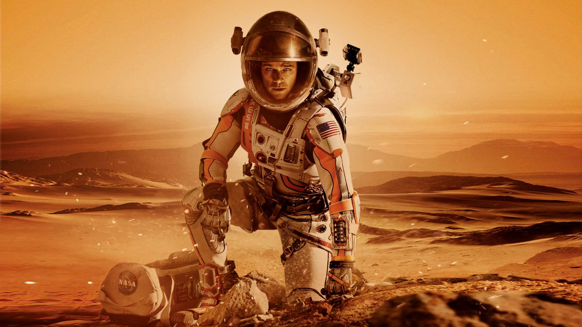 helmet, the suit, 1080P, sand, bag, desert, Martian, Mars, planet, The Martian, fiction, Matt Damon, HD Wallpaper