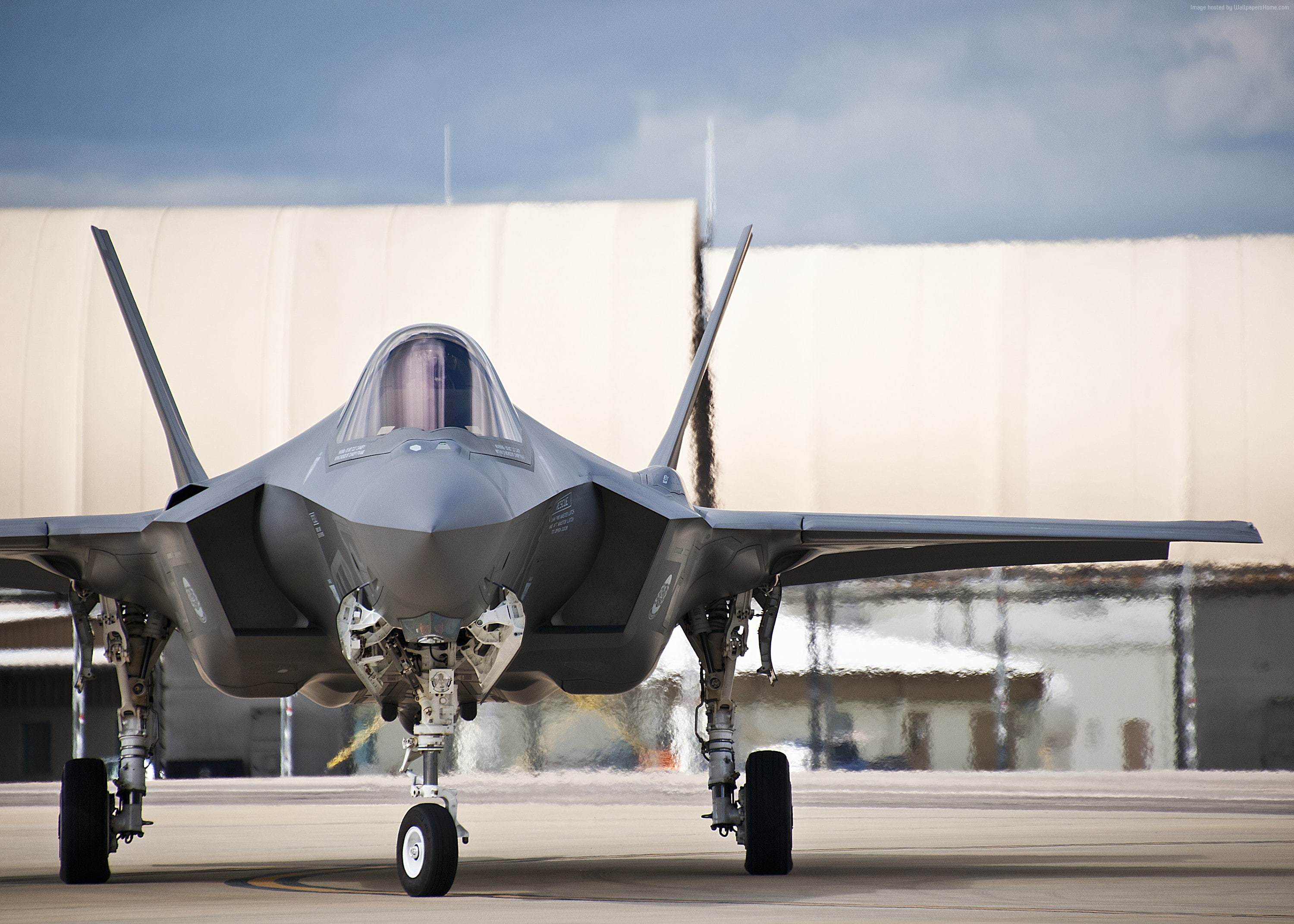 stationary, 2K, airport runway, plane, fighter, sky, Lockheed, airport, transportation, mode of transportation, U.S. Air Force, cloud - sky, military airplane, HD Wallpaper