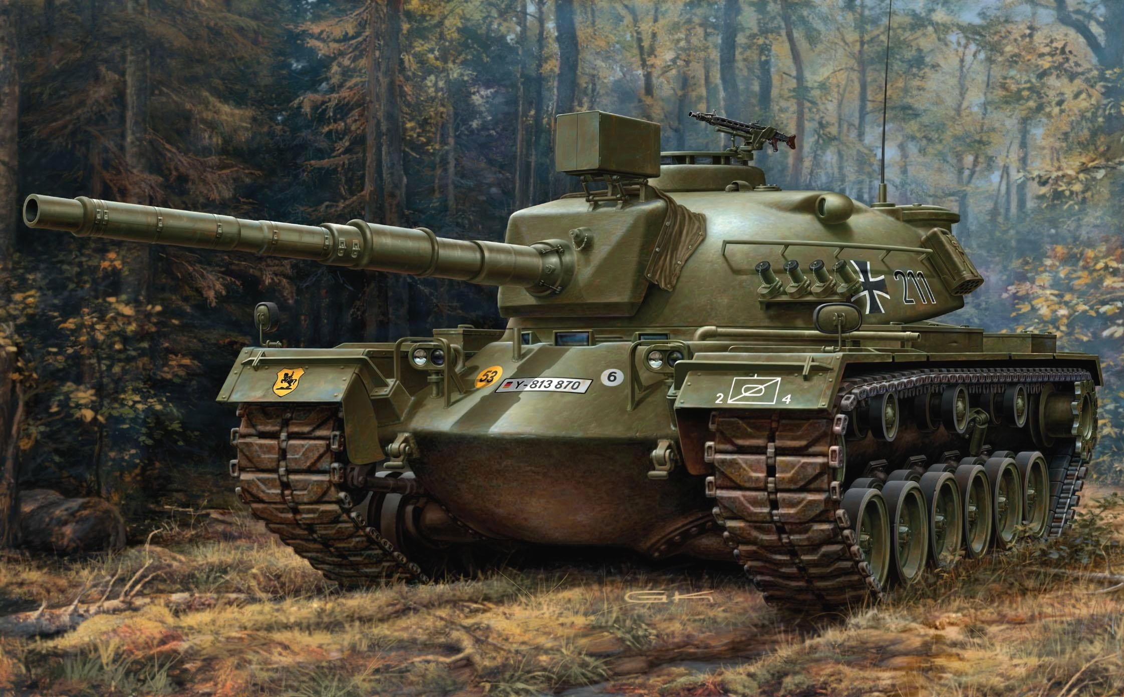 painting, Germany, aggression, tank, tree, government, armored tank, fighting, figure, security, protection, green, gun, weapon, nature, field, day, armed forces, HD Wallpaper