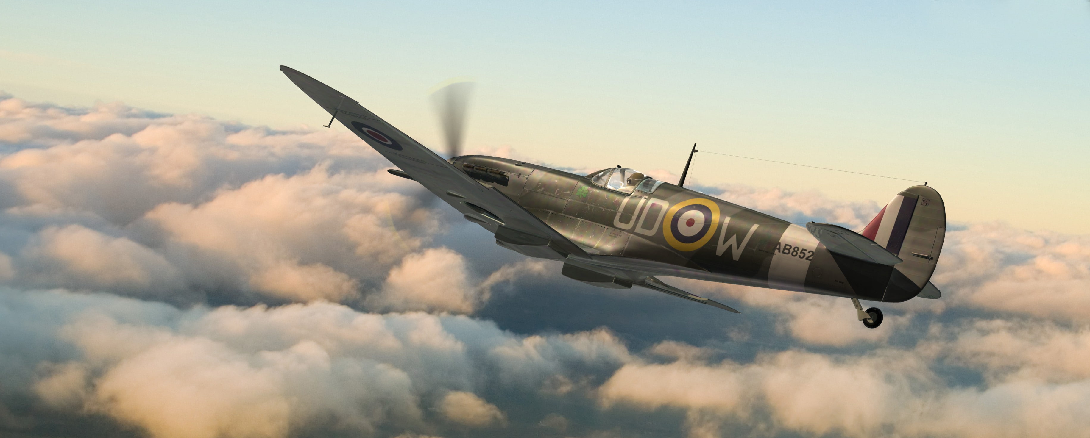 airplane, Military Aircraft, World War II, military, aircraft, Spitfire, Supermarine Spitfire, Royal Airforce, 2K, HD Wallpaper