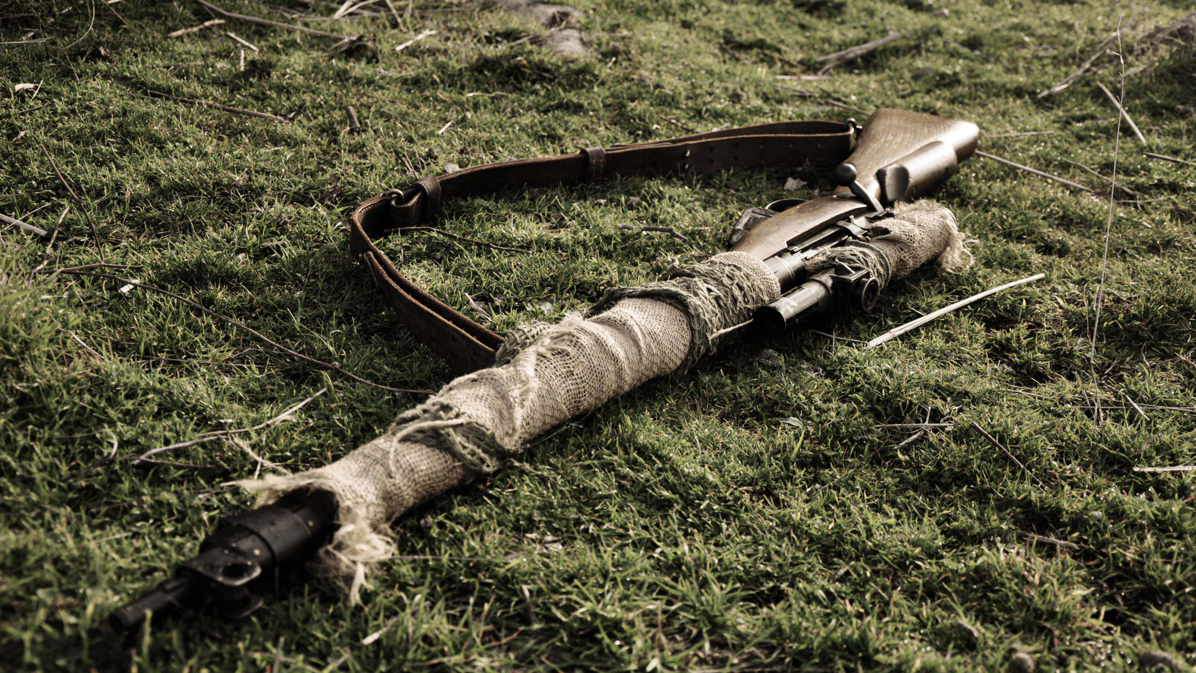 Lee Enfield, British Army, camo, Lee-Enfield, sniper rifle, 4K, HD Wallpaper