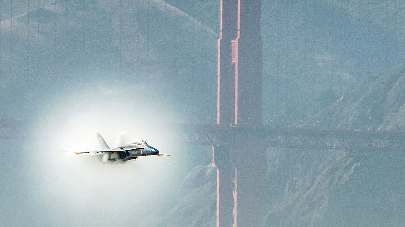 supersonic, boom, blue, sonic, golden, francisco, bridge, 720P, jet, san, angel, military, gate, HD Wallpaper