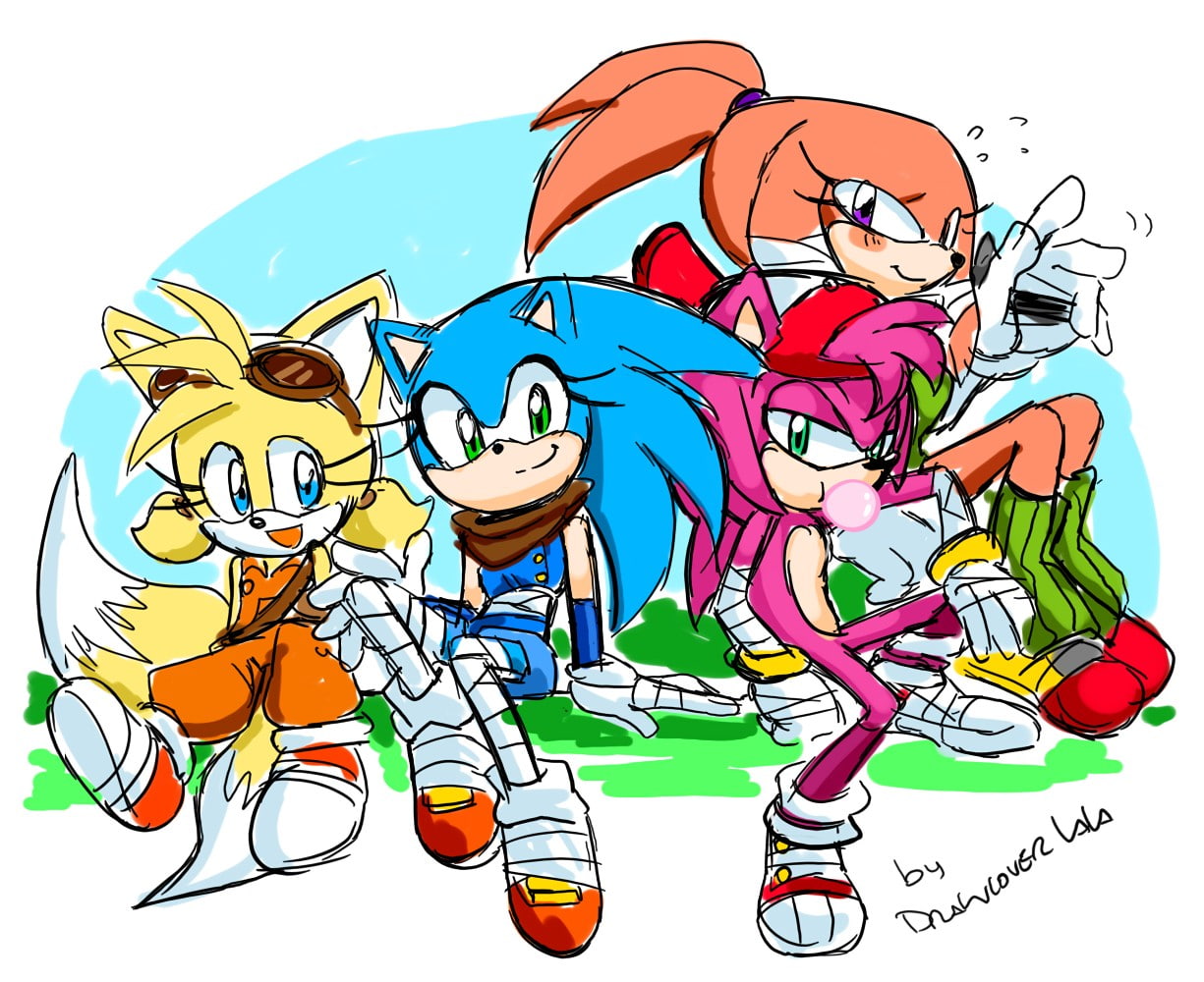 mammal, 480P, food and drink, sport, communication, creativity, outdoors, sky, fruit, tails character sonic the hedgehog sonic sonic boom genderswap knuckles, HD Wallpaper