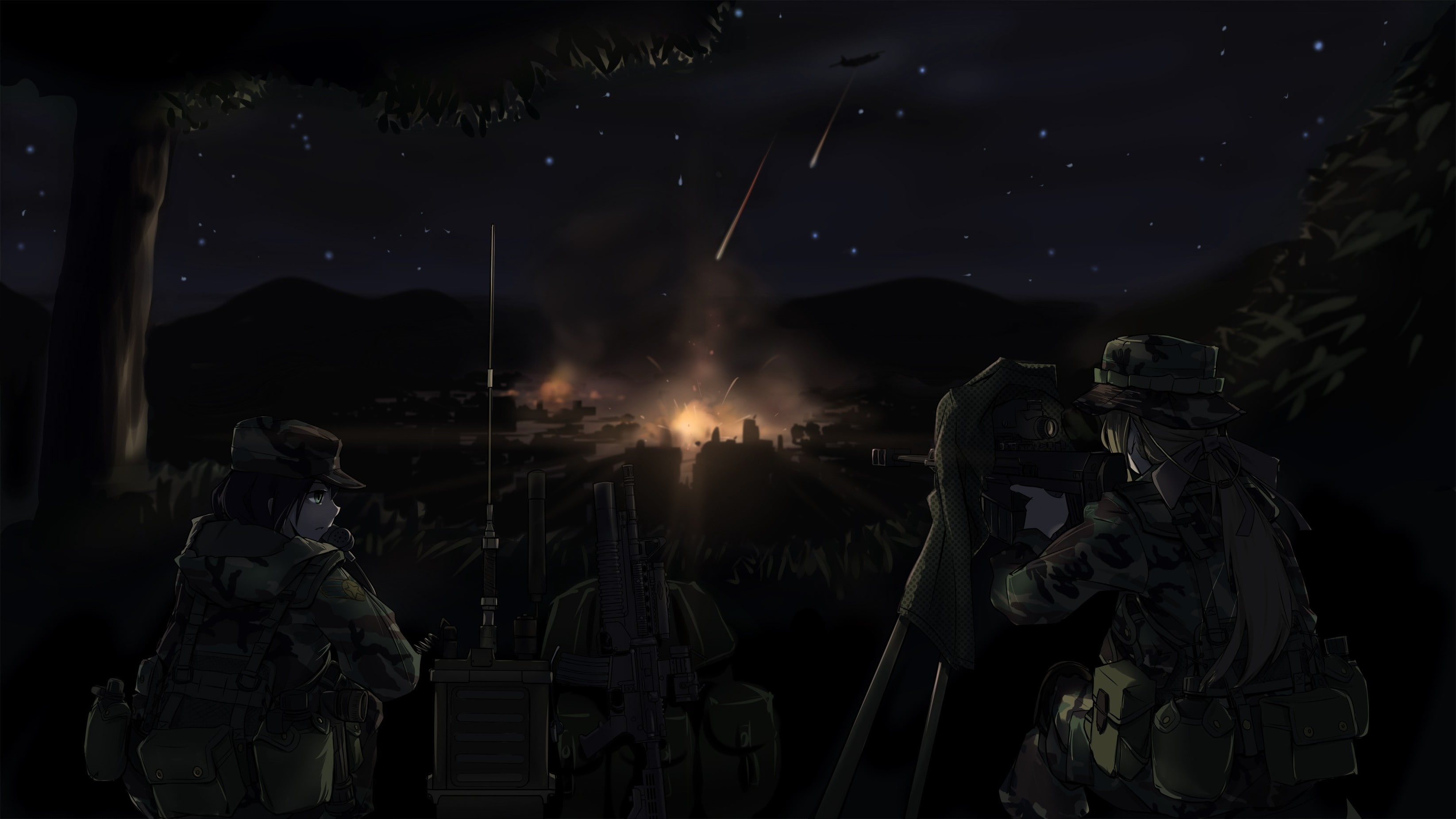 TC1995, Original Characters, 2K, anime, Anime Girls, weapon, military, gun, HD Wallpaper