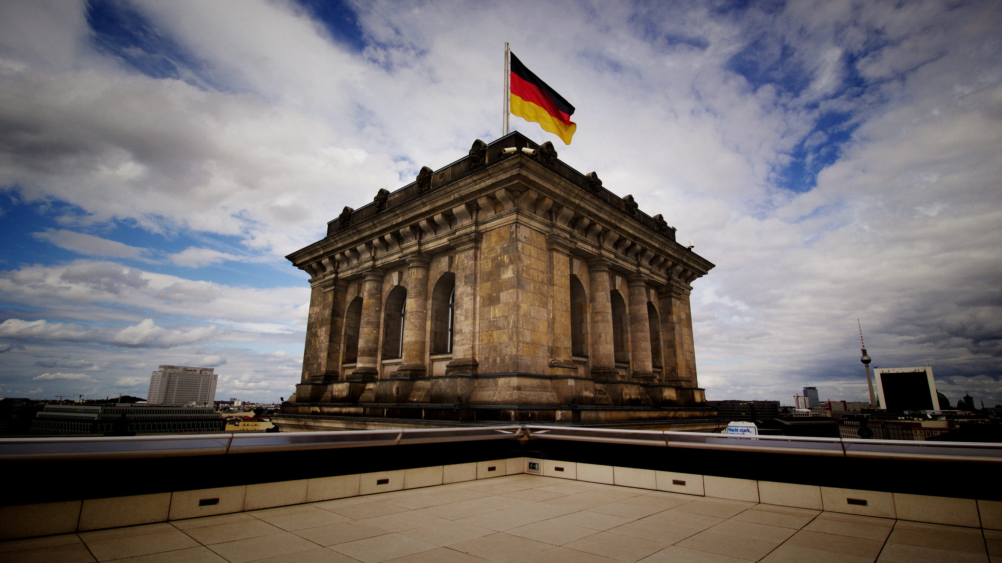 bundestag, history, flagpole, day, national icon, courthouse, nature, tourism, germany, sky, built structure, government, the past, facade, low angle view, HD Wallpaper