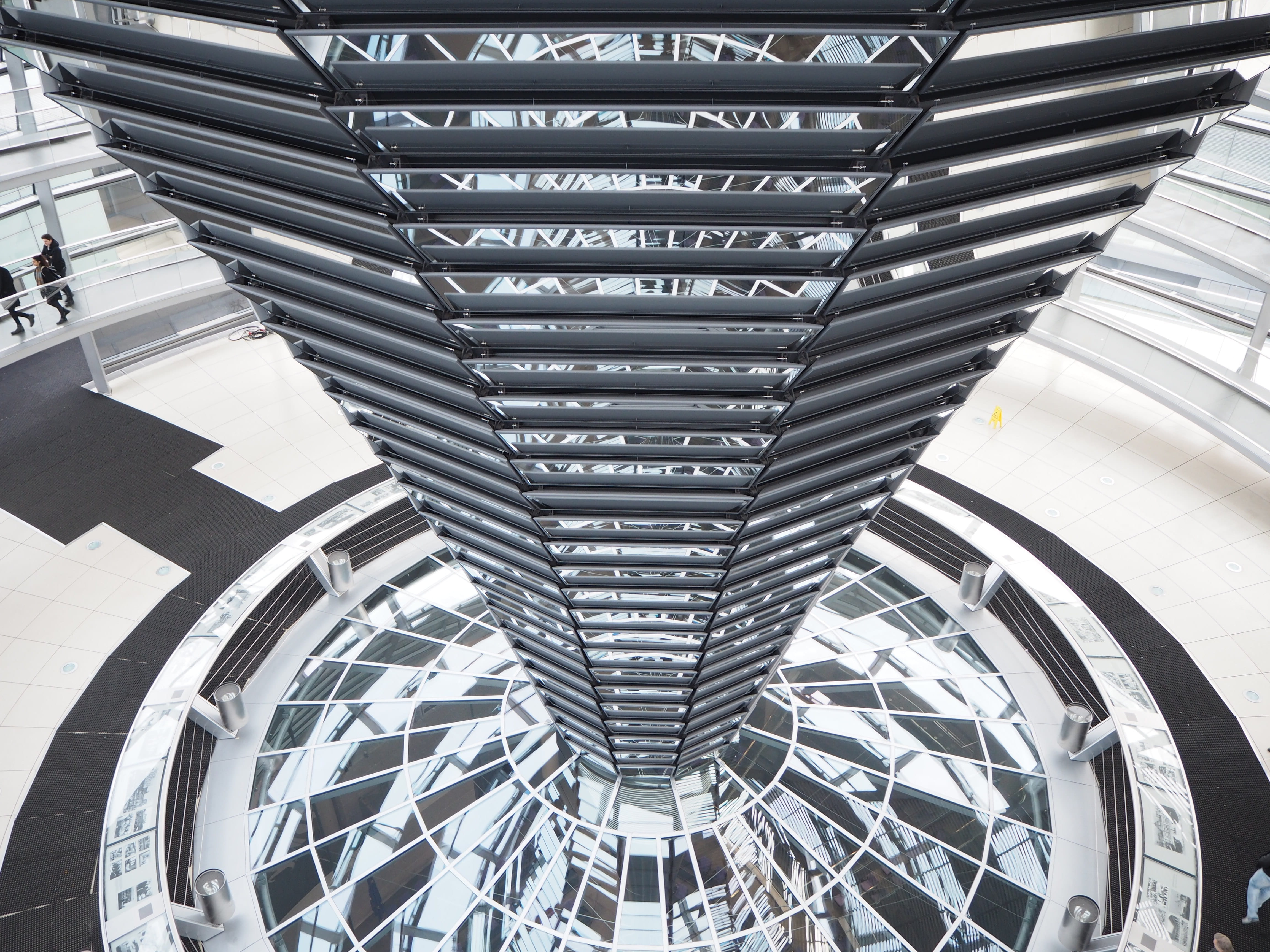 foster, staircase, steps and staircases, abstract, no people, railing, metal, design, repetition, germany, office building exterior, day, aluminum, tall - high, HD Wallpaper